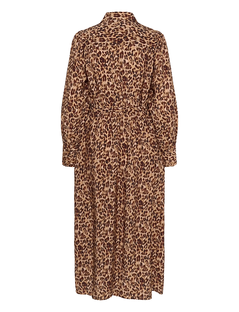 Cream - CREluna Shirt Dress - midi kjoler - brown leopard - 2