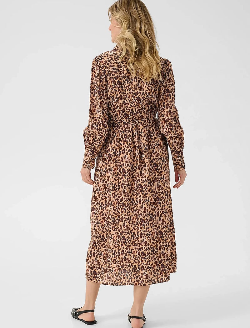 Cream - CREluna Shirt Dress - midi kjoler - brown leopard - 3