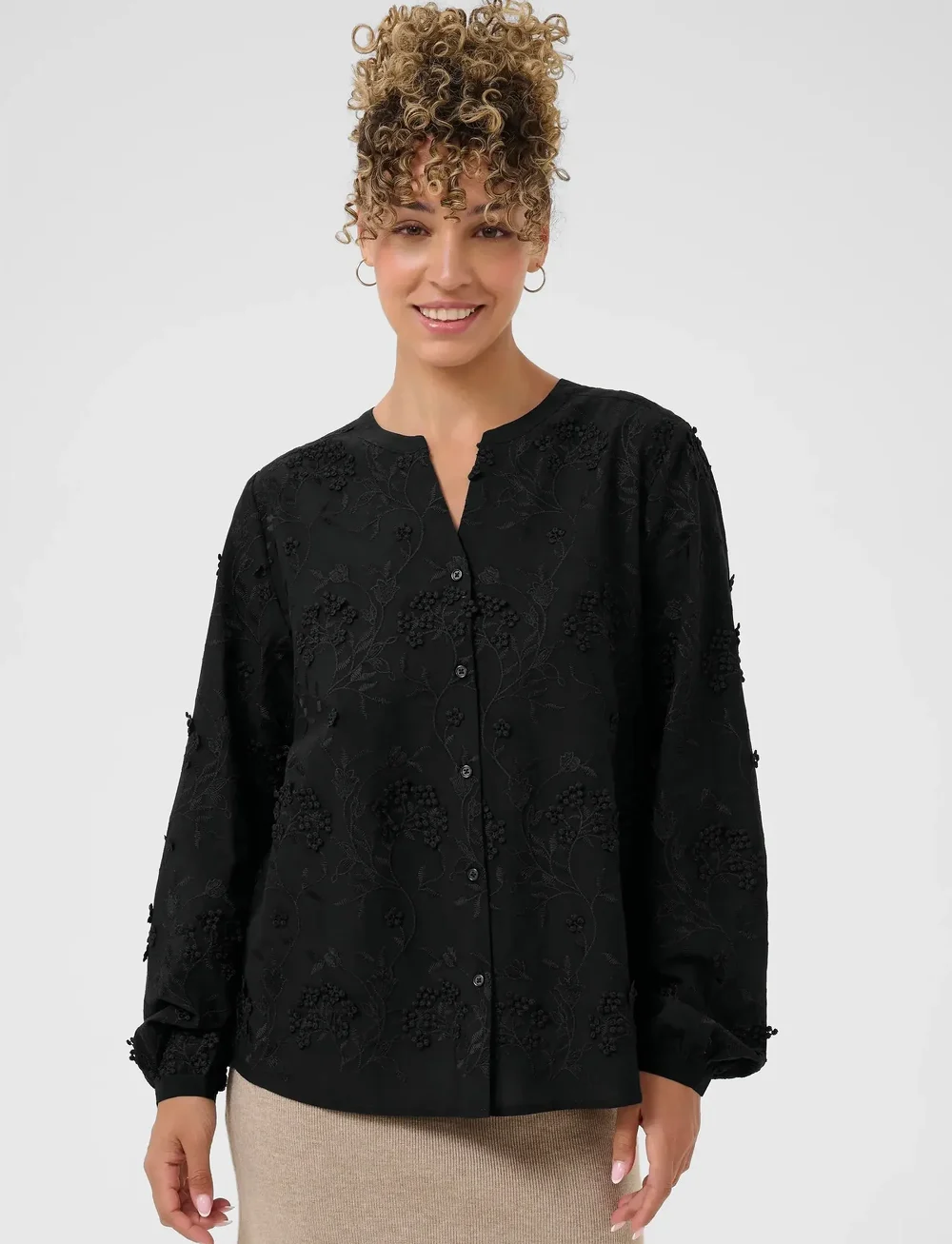 Cream - CRHilda Shirt - langærmede skjorter - pitch black - 0