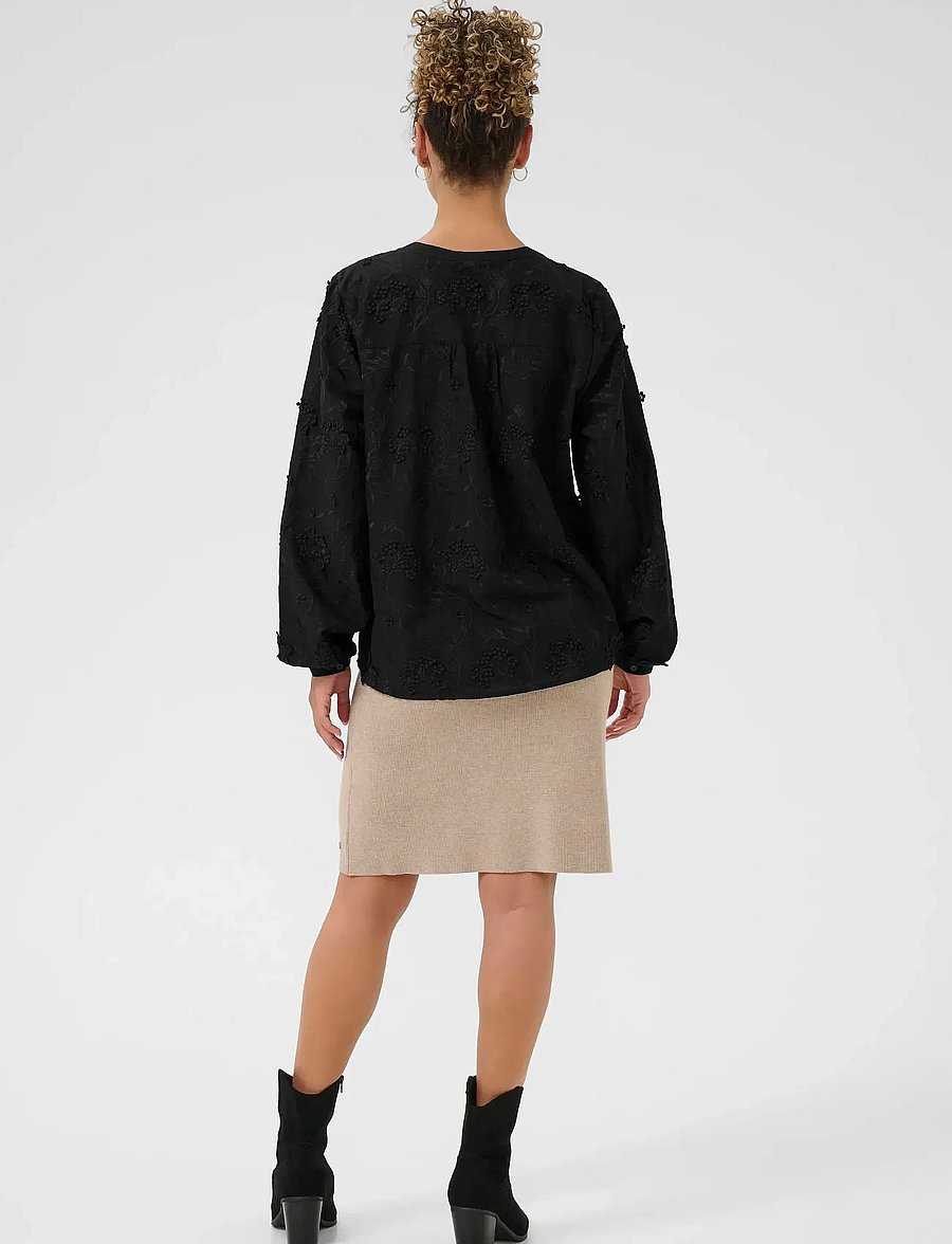 Cream - CRHilda Shirt - pikkade varrukatega särgid - pitch black - 4