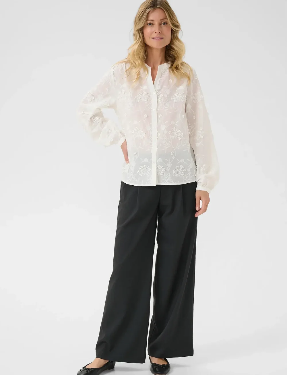 Cream - CRHilda Shirt - langærmede skjorter - snow white - 3