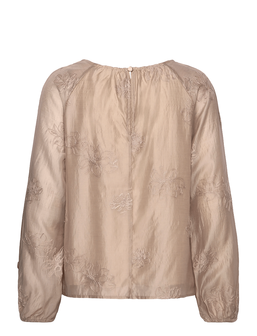 Cream - CRBine Blouse - long sleeved blouses - cobblestone - 1