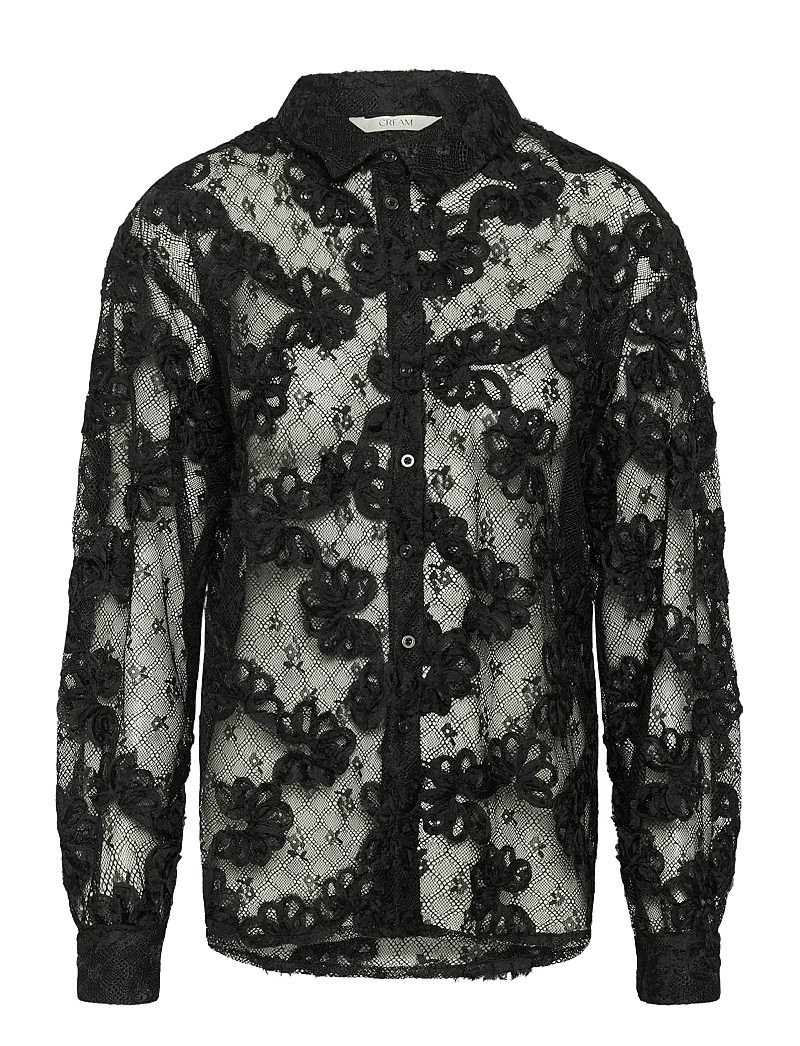 Cream - CRRory Shirt - pitkähihaiset kauluspaidat - pitch black - 1