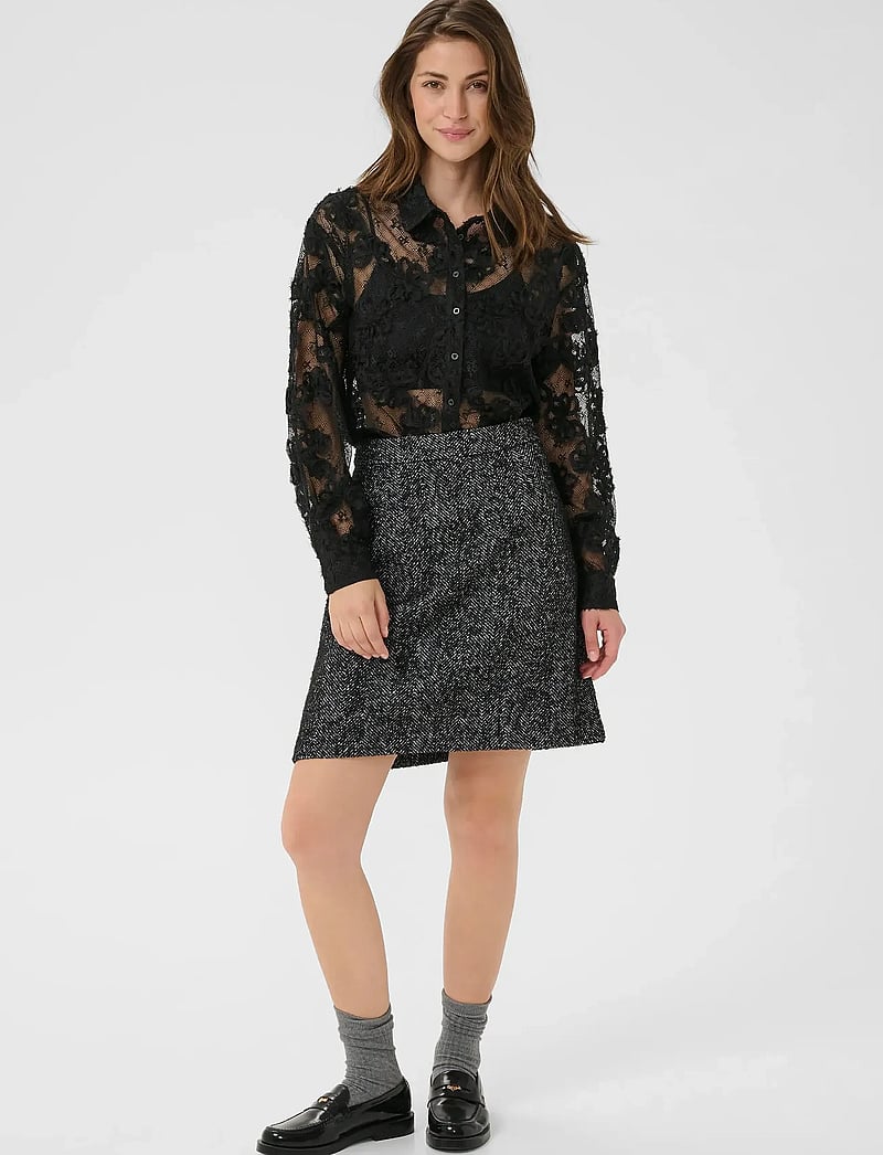 Cream - CRRory Shirt - pitkähihaiset kauluspaidat - pitch black - 3