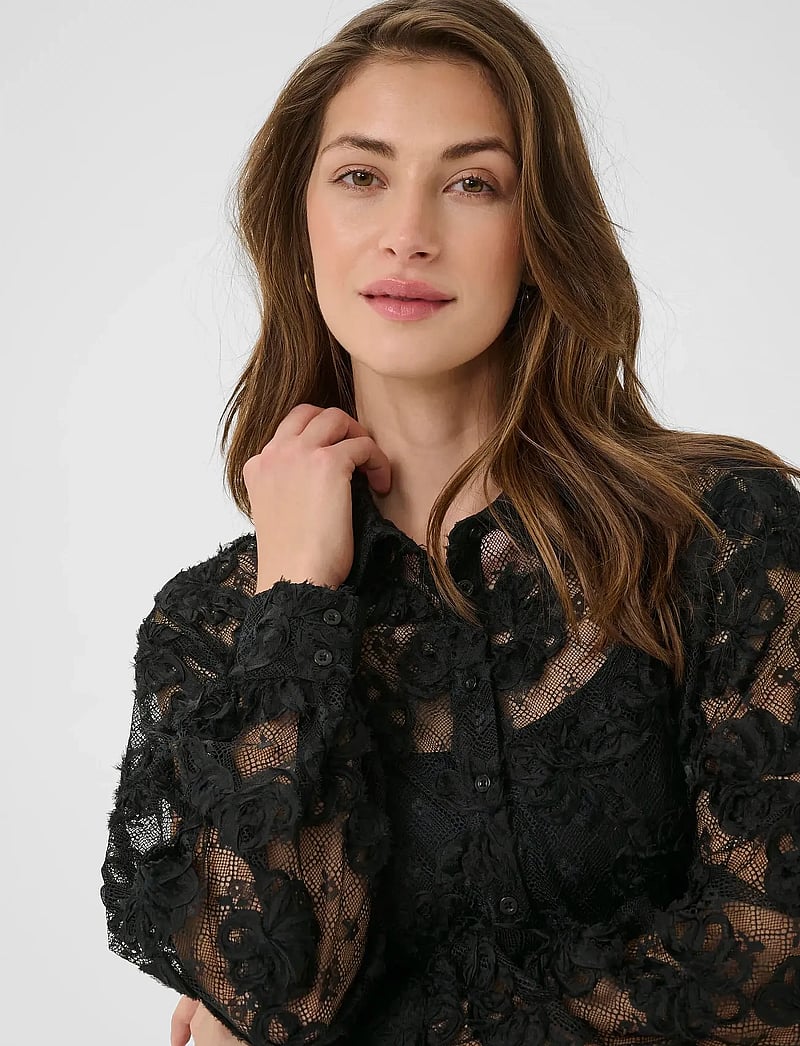 Cream - CRRory Shirt - pitkähihaiset kauluspaidat - pitch black - 5