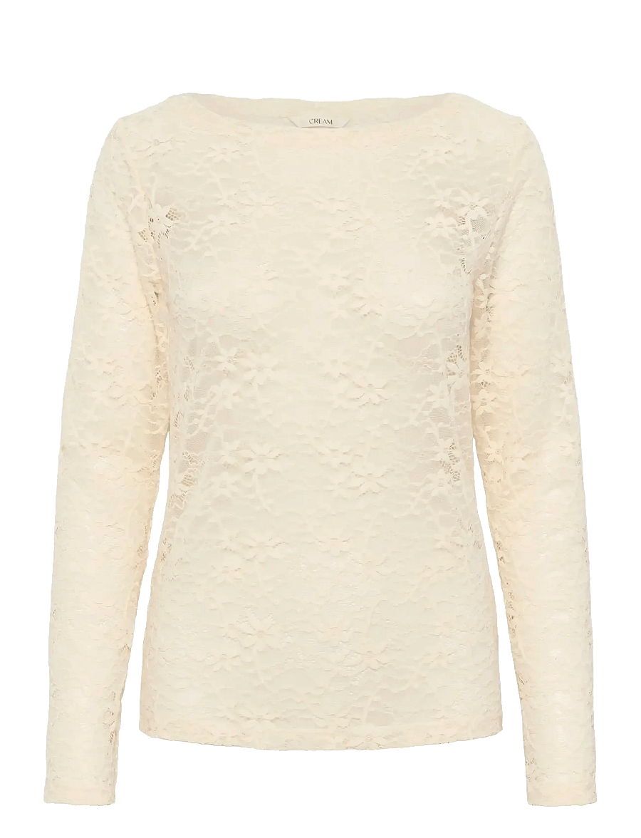Cream - CRInge Lace Blouse - pikkade varrukatega pluusid - birch - 1