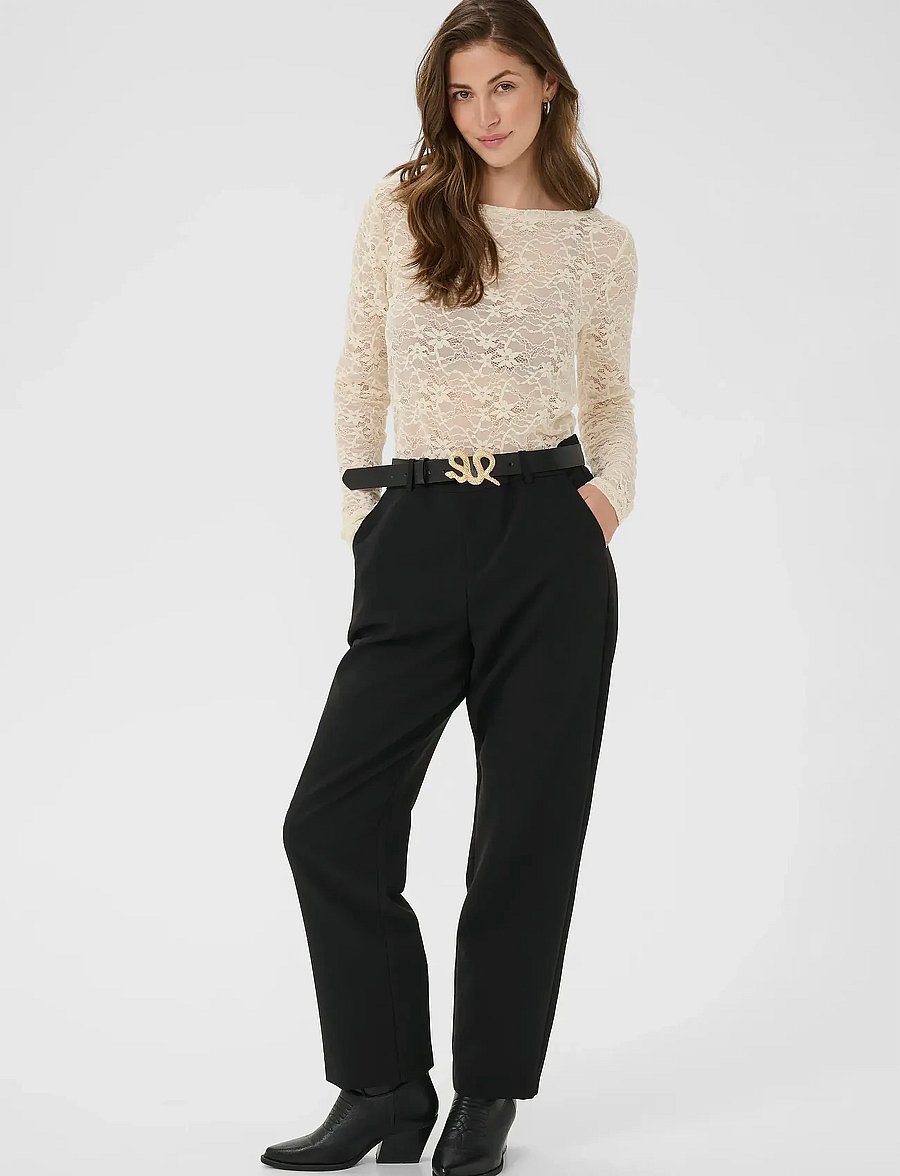 Cream - CRInge Lace Blouse - pikkade varrukatega pluusid - birch - 3