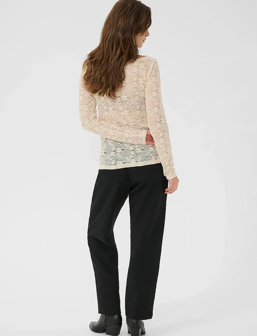 Cream - CRInge Lace Blouse - pikkade varrukatega pluusid - birch - 4