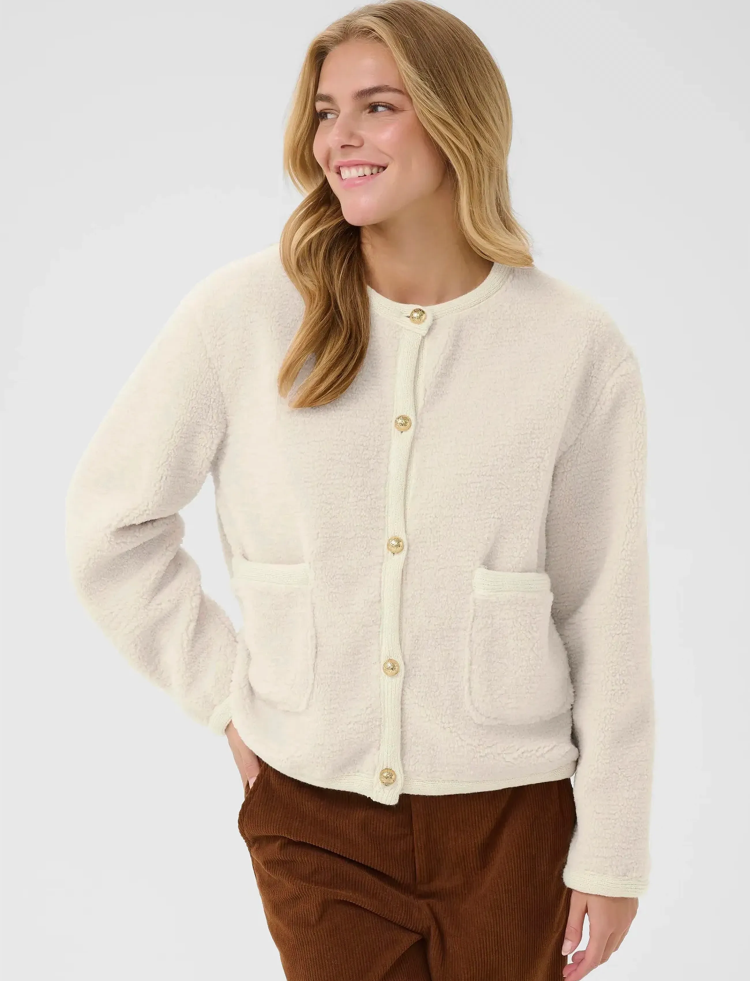 Cream Cranolis Cardigan, M/L, White, Strik > Cardigans, Dame