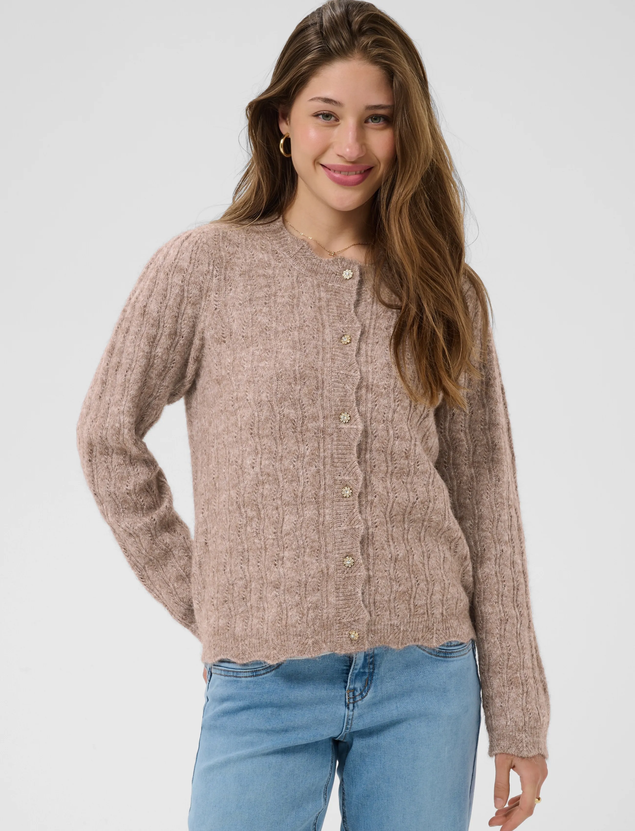 Cream - CRJunah Cardigan - cardigans - dark oat melange - 2