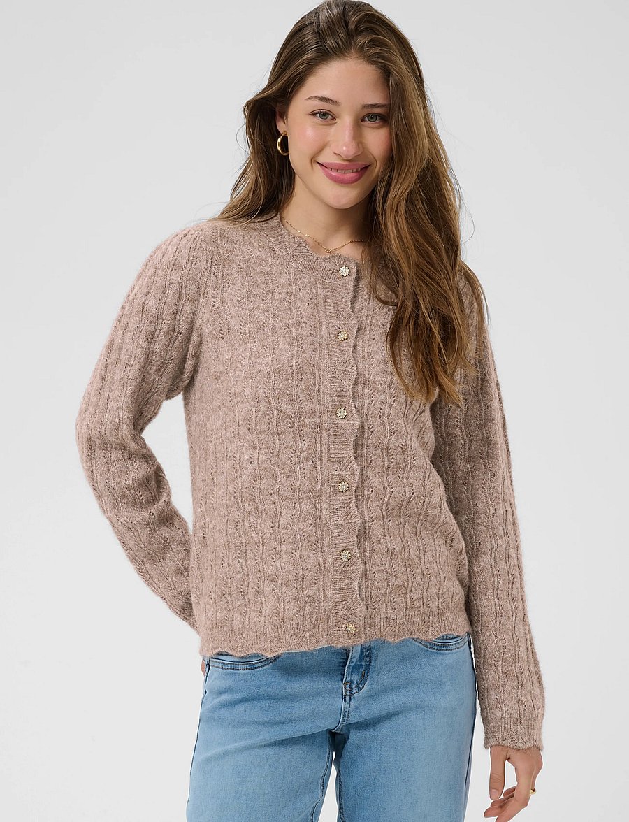 Cream - CRJunah Cardigan - strickjacken - dark oat melange - 2