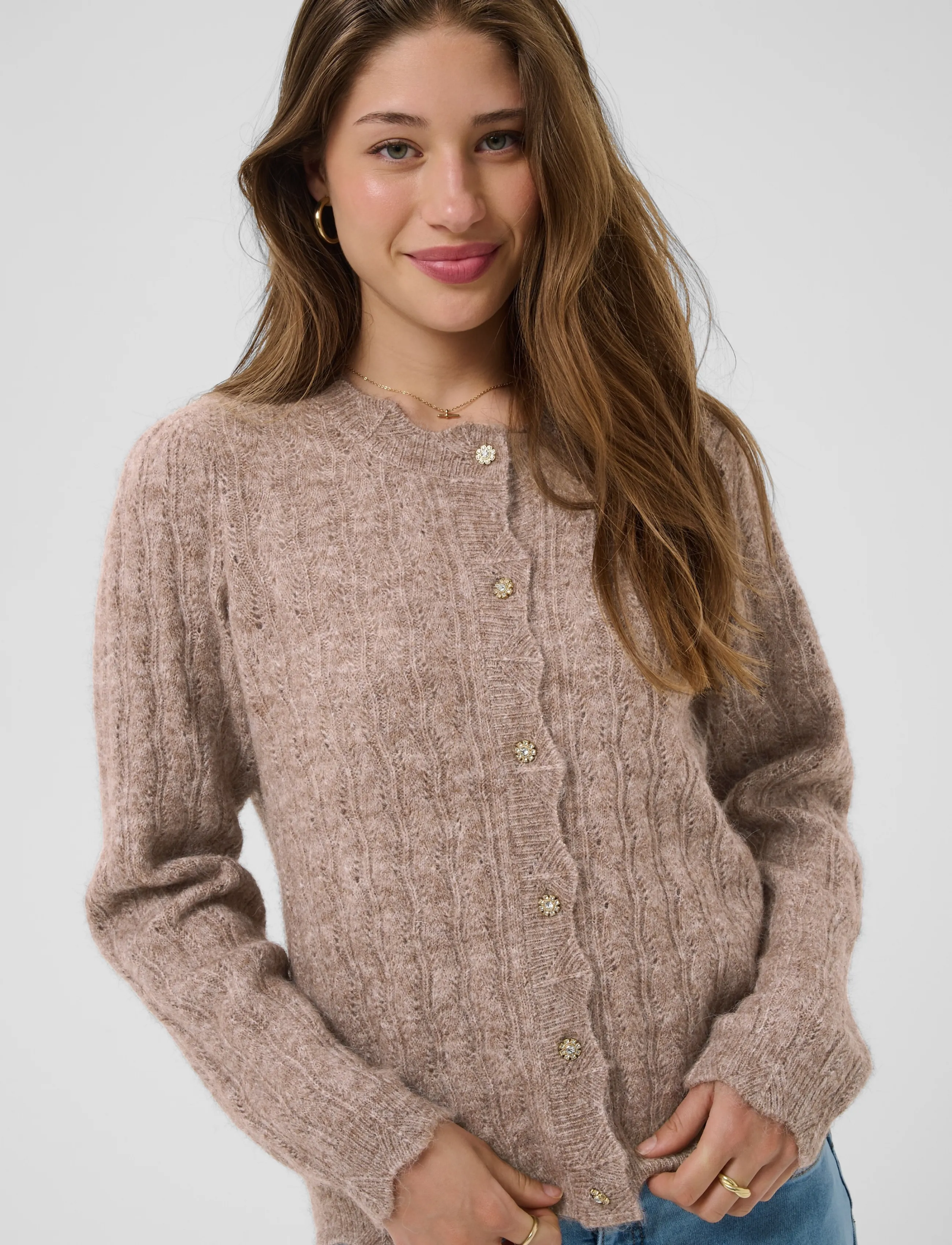 Cream - CRJunah Cardigan - cardigans - dark oat melange - 5