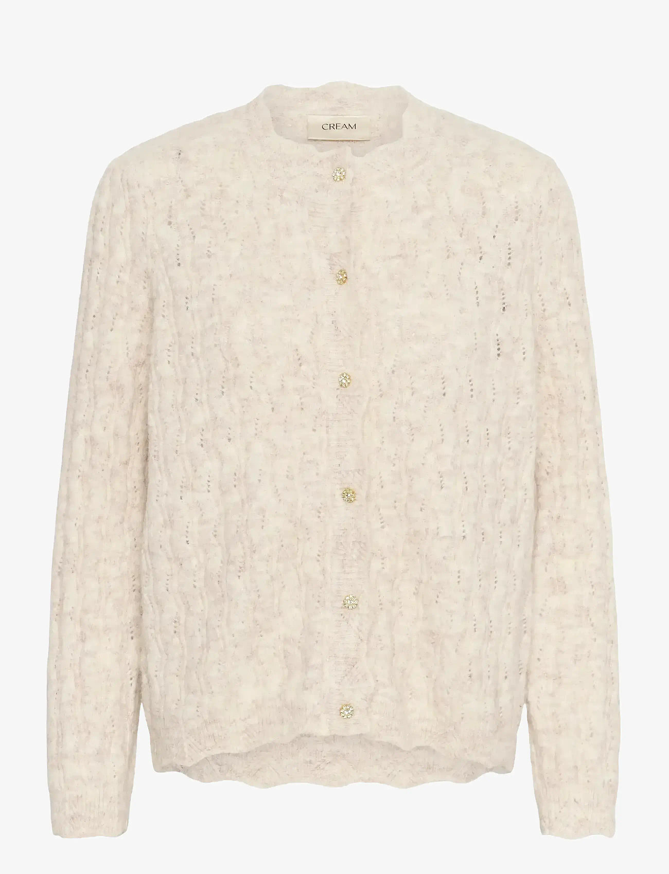 Cream - CRJunah Cardigan - koftor - oat melange - 1