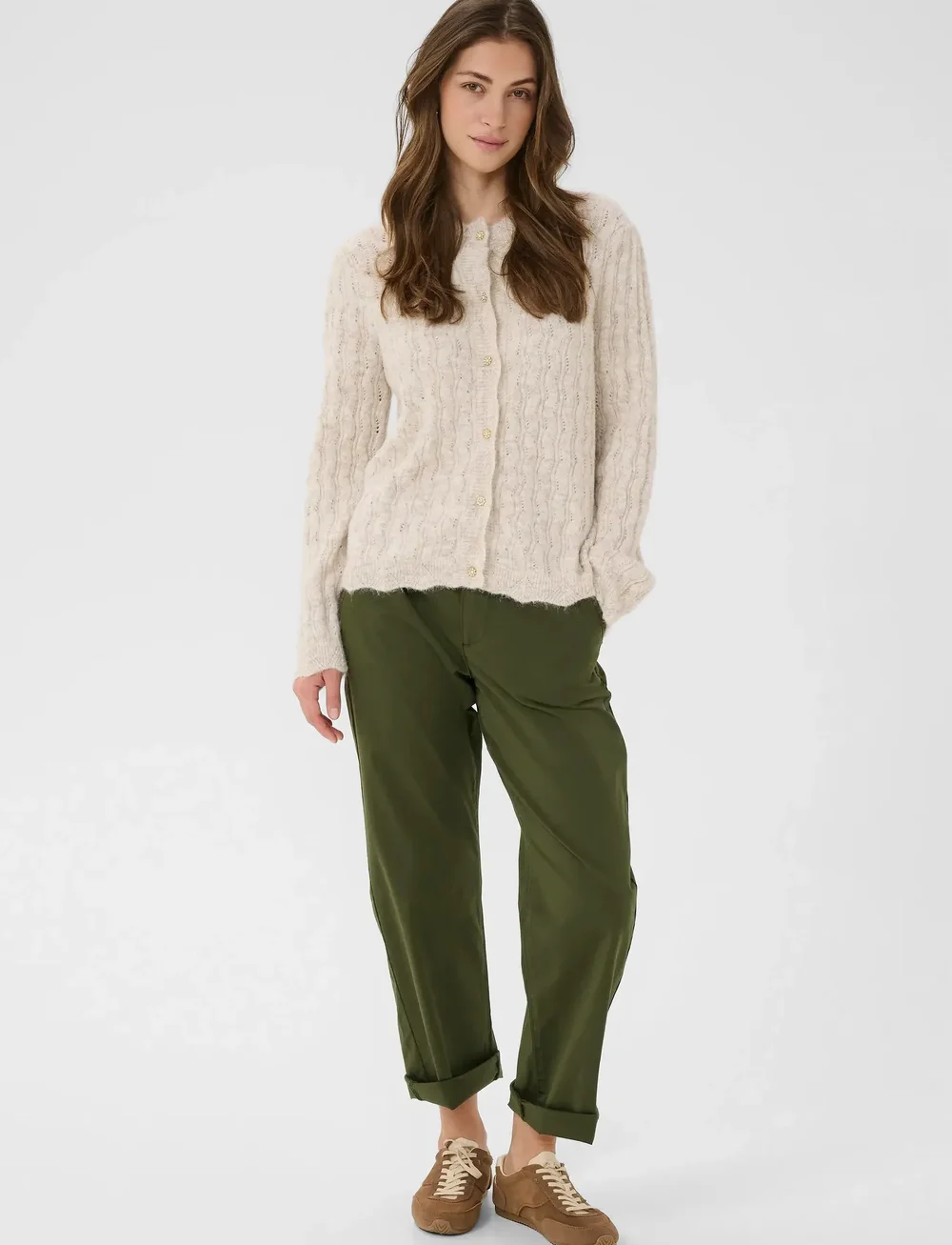 Cream - CRJunah Cardigan - kardiganid - oat melange - 3