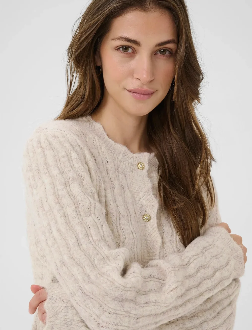 Cream - CRJunah Cardigan - kardiganid - oat melange - 5