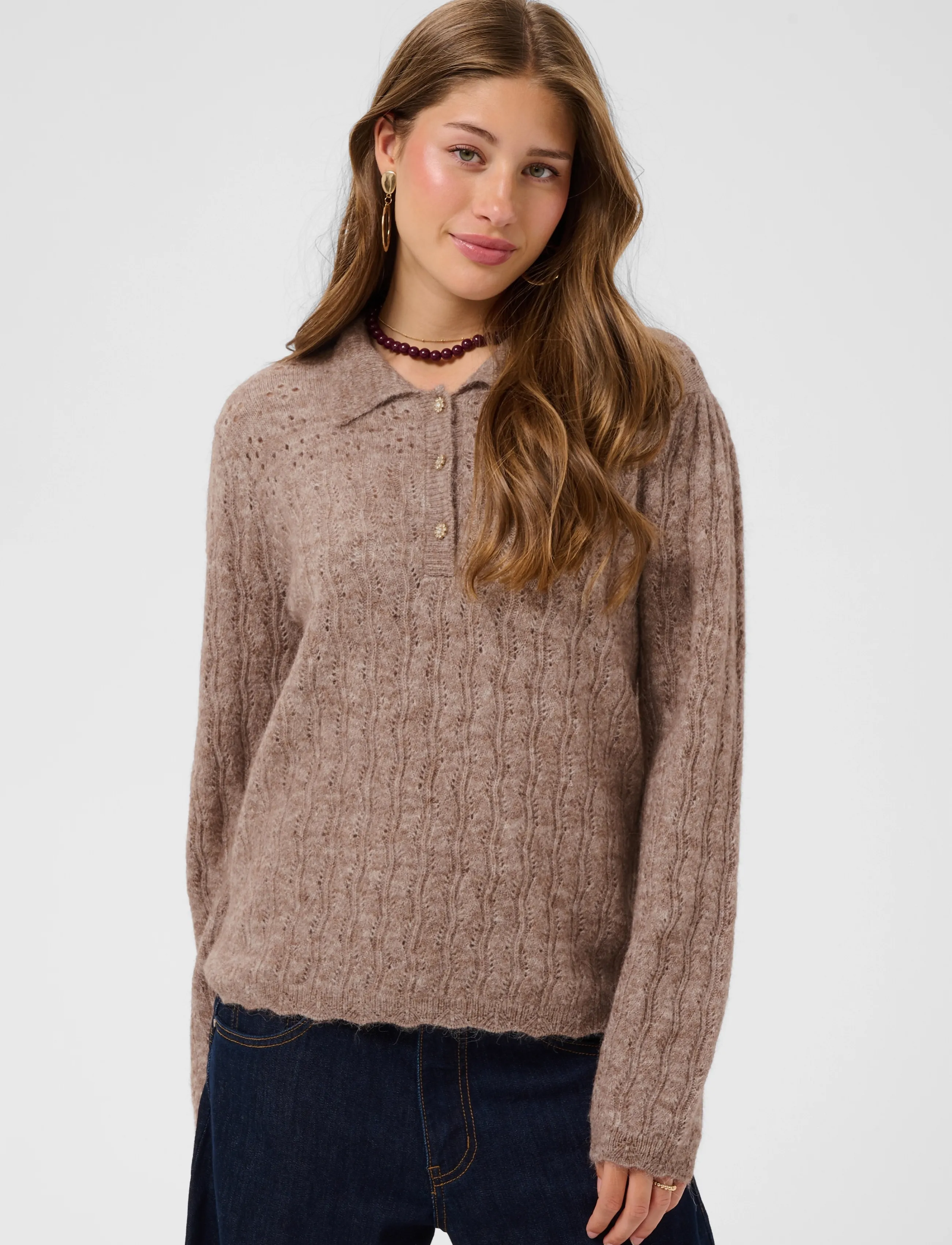Cream - CRJunah Pullover - dark oat melange - 2