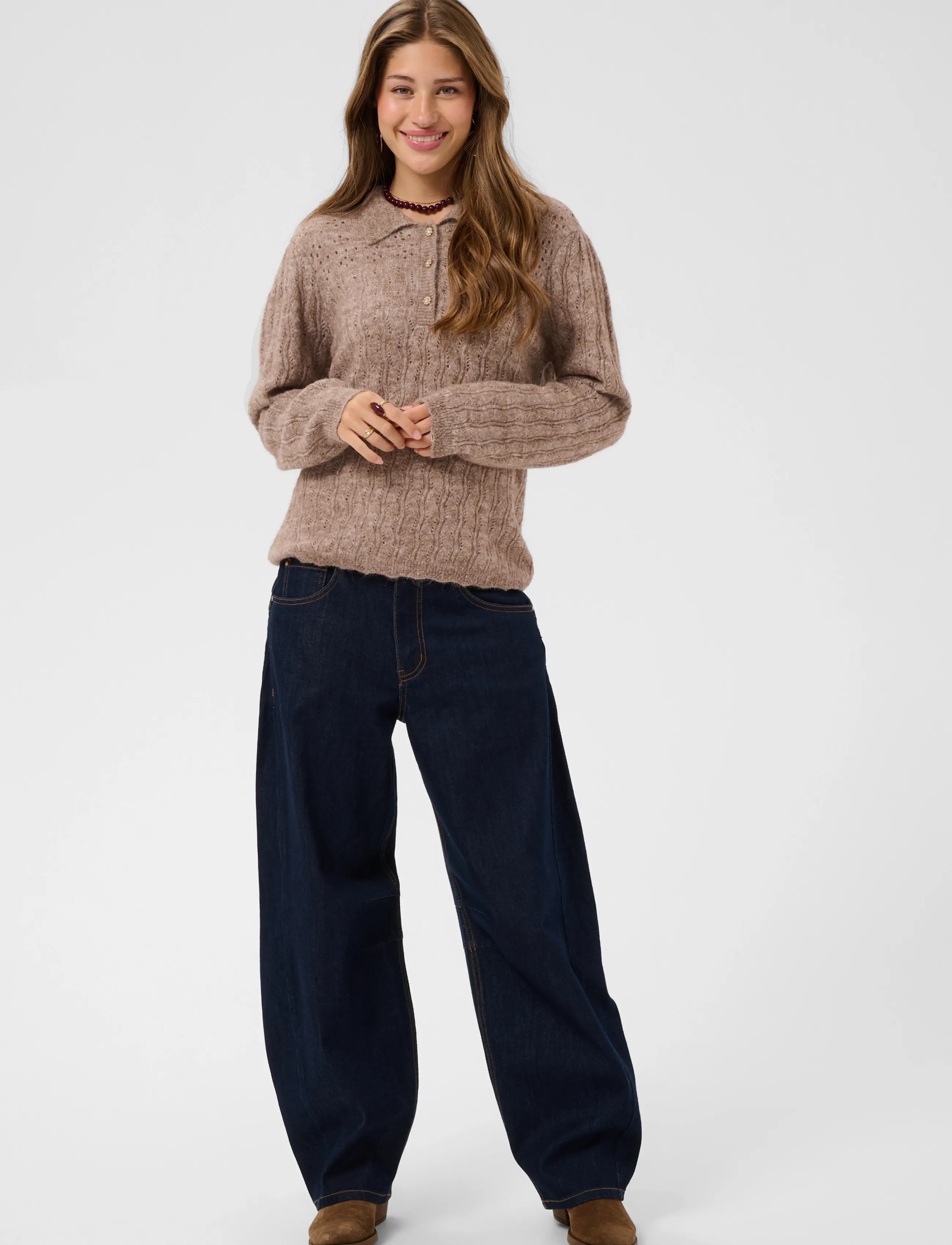 Cream - CRJunah Pullover - dark oat melange - 3