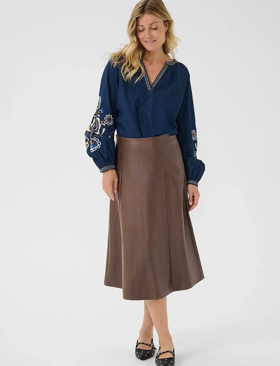 Cream - CRPaloma Skirt - midi-röcke - brown washed - 3