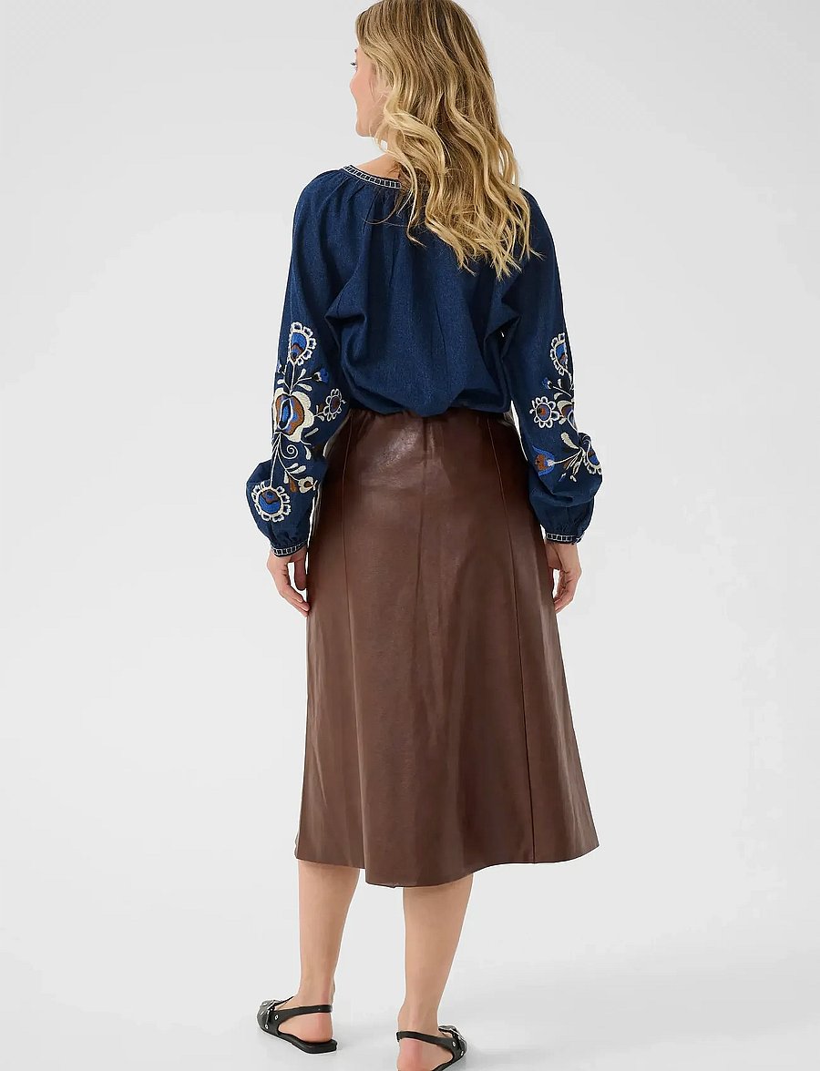 Cream - CRPaloma Skirt - midi-röcke - brown washed - 4