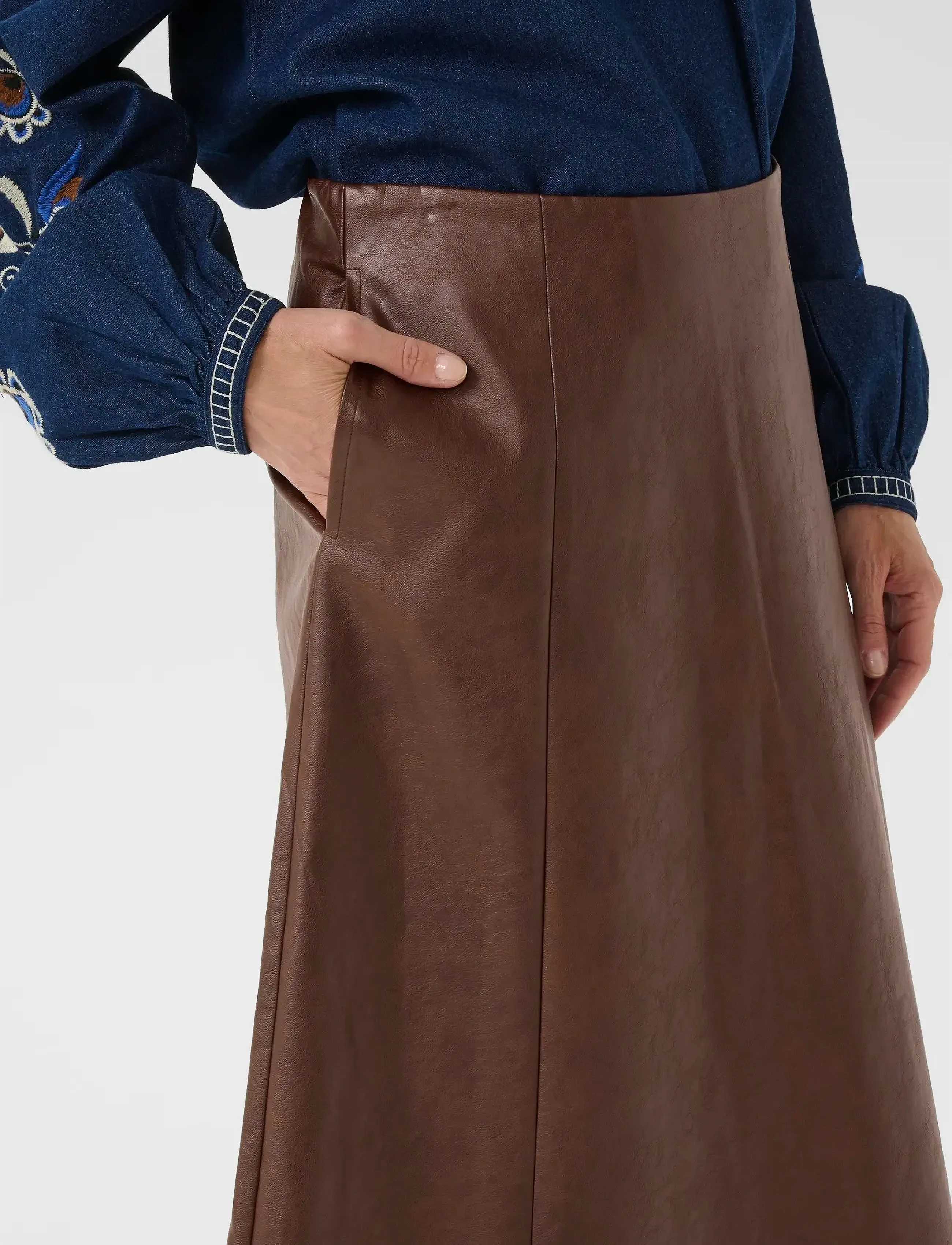 Cream - CRPaloma Skirt - midi skirts - brown washed - 5