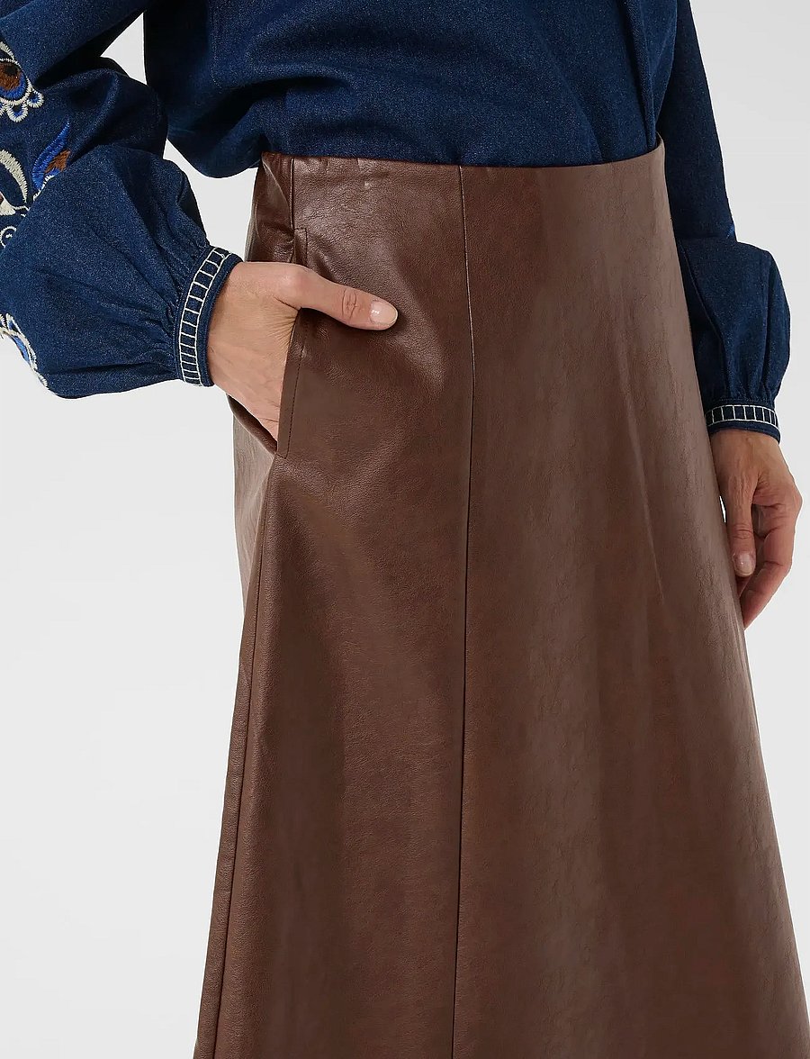 Cream - CRPaloma Skirt - midi-röcke - brown washed - 5
