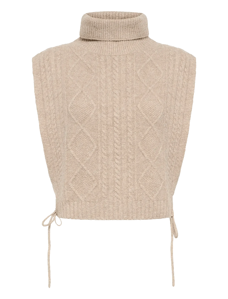 Cream - CRFrina Knit Slipover - strikveste - cobblestone melange - 1