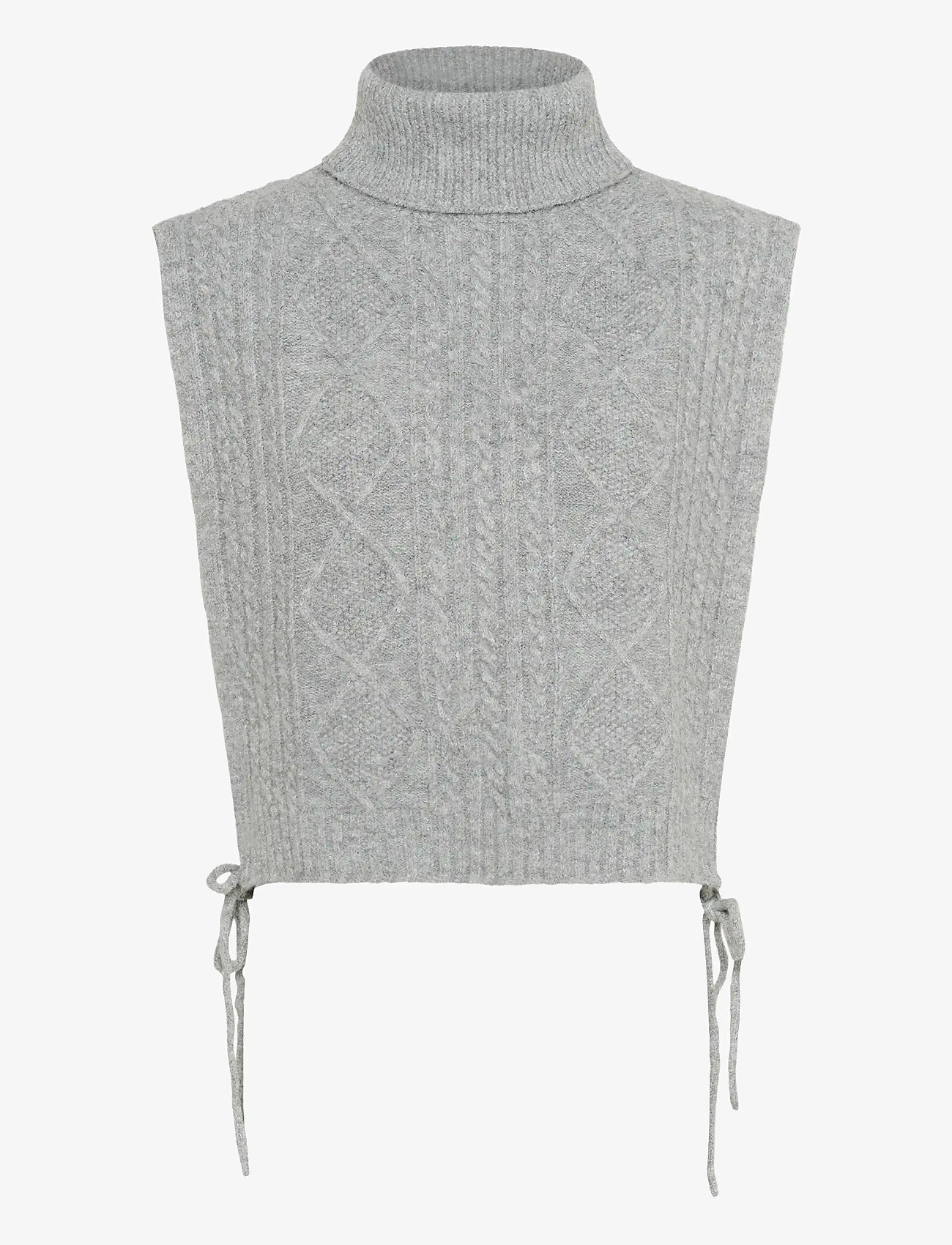 Cream - CRFrina Knit Slipover - knitted vests - grey melange - 1