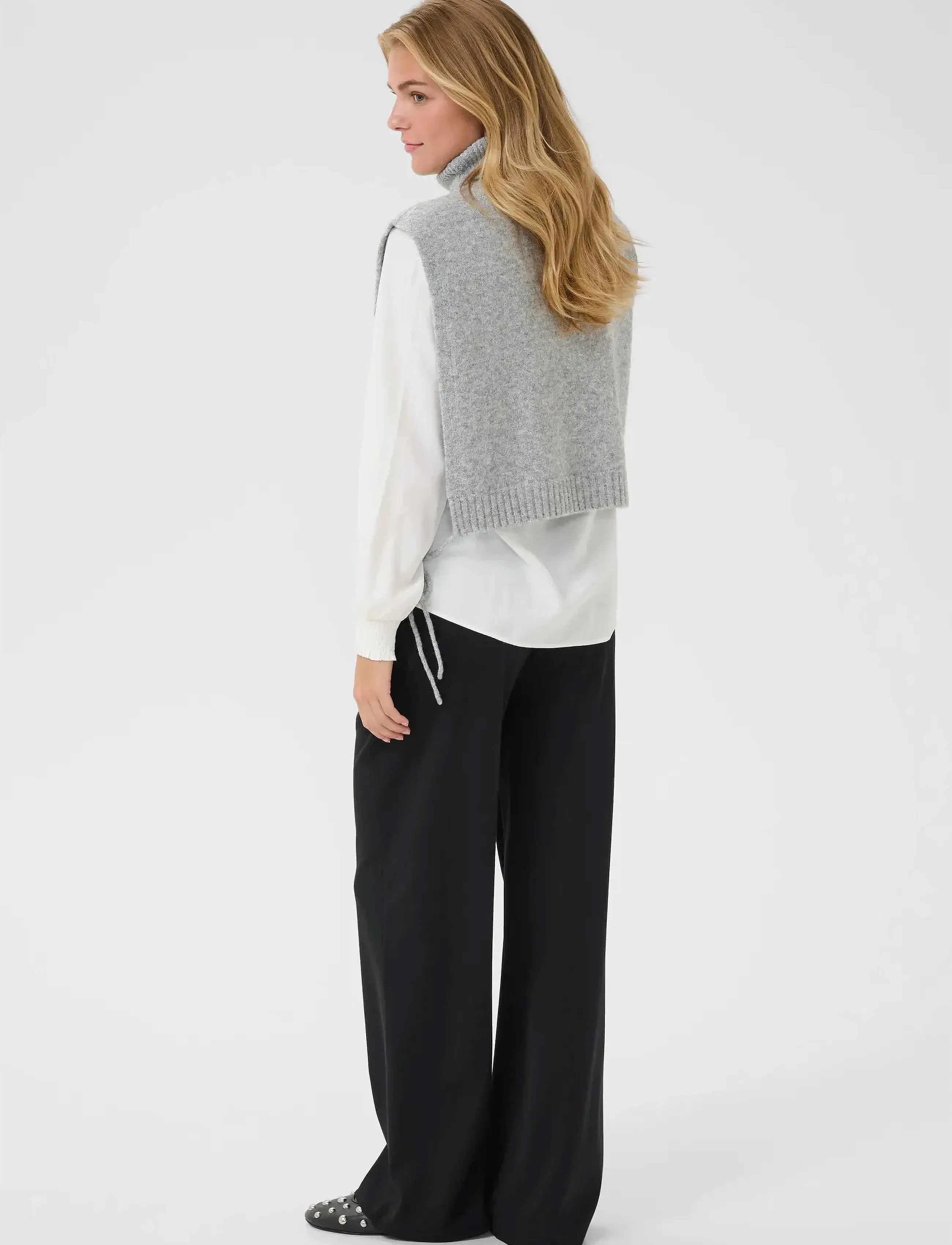 Cream - CRFrina Knit Slipover - strikkevester - grey melange - 4
