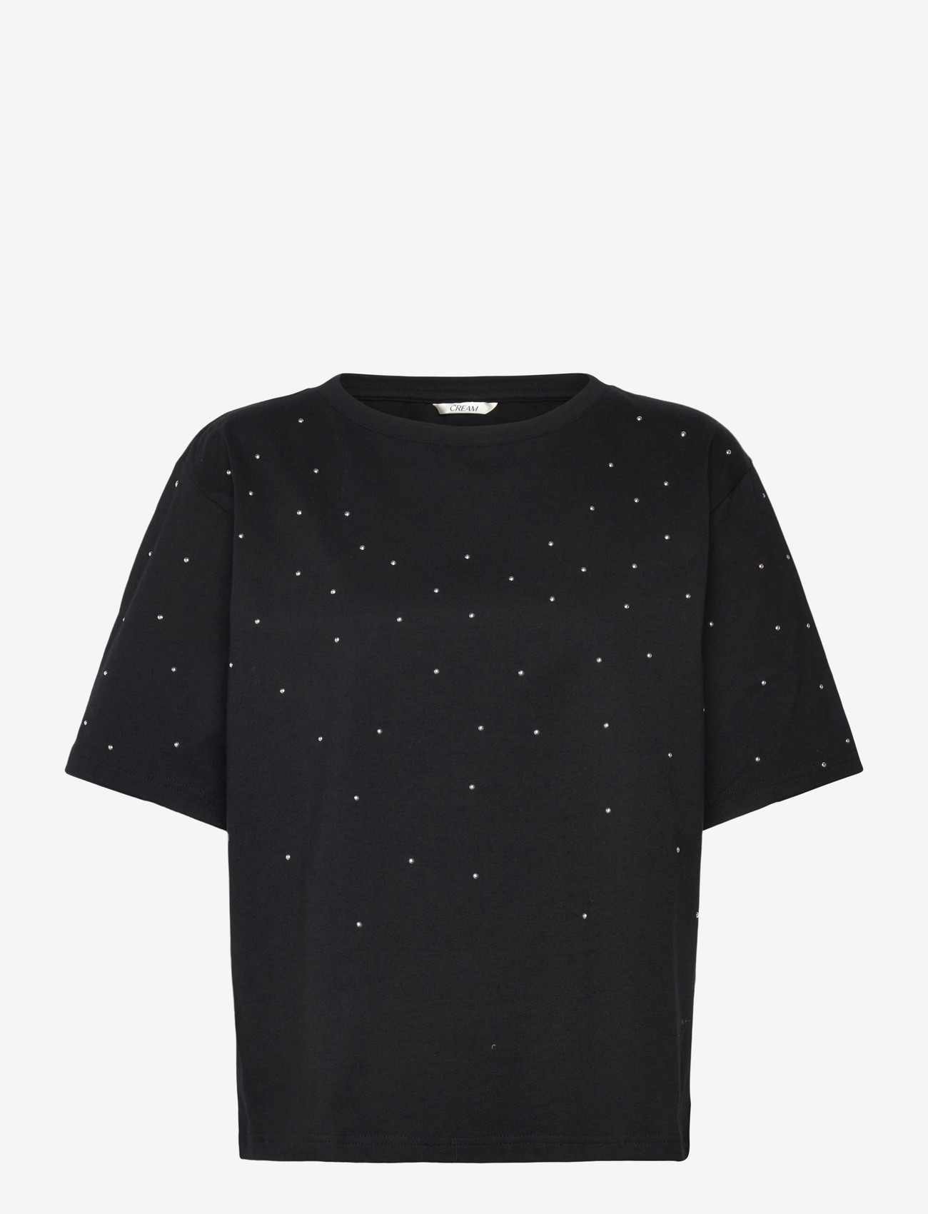 Cream - CRLeona Studs Tshirt - t-shirts - pitch black - 0