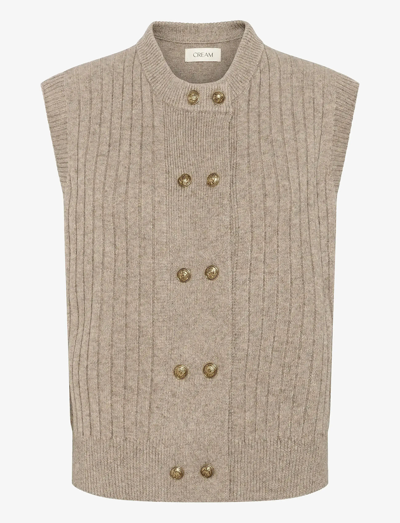 Cream - CREroka Knit Slipover - neuleliivit - cobblestone melange - 1