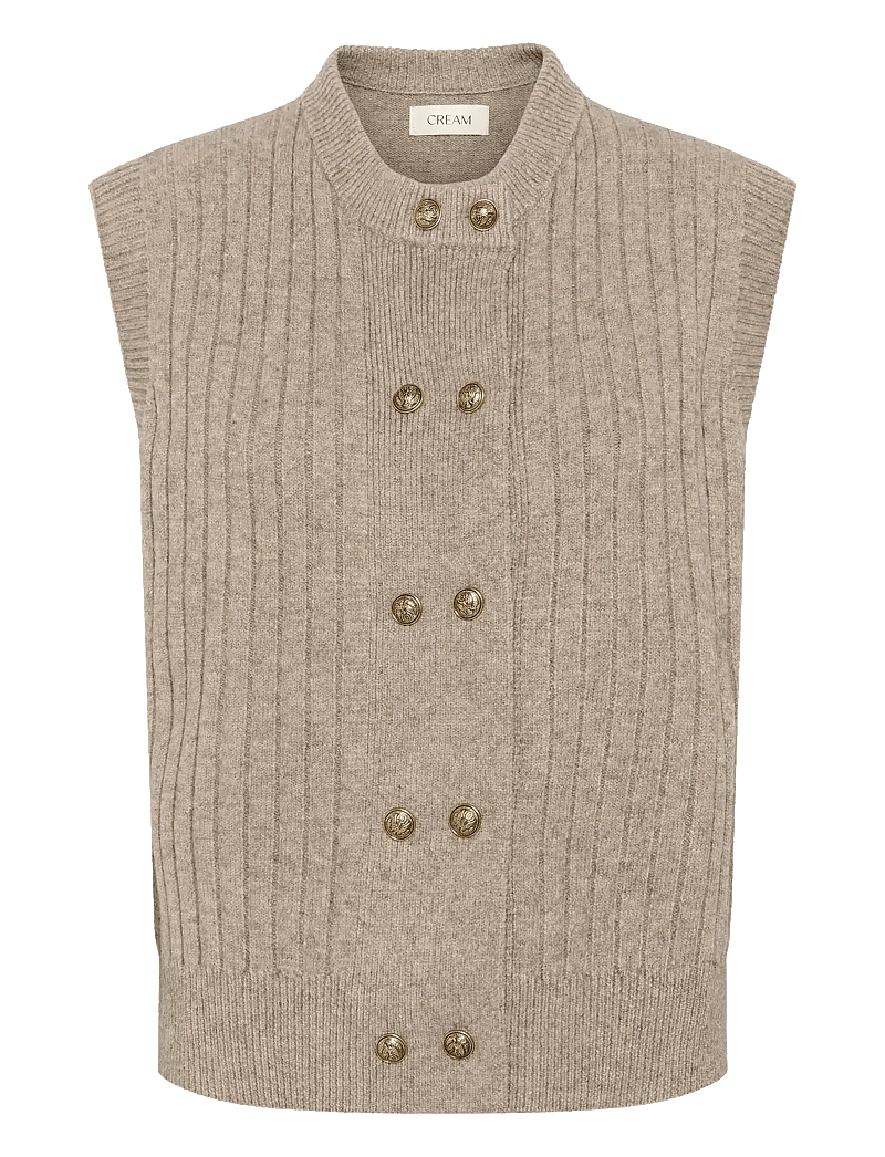 Cream - CREroka Knit Slipover - neuleliivit - cobblestone melange - 1