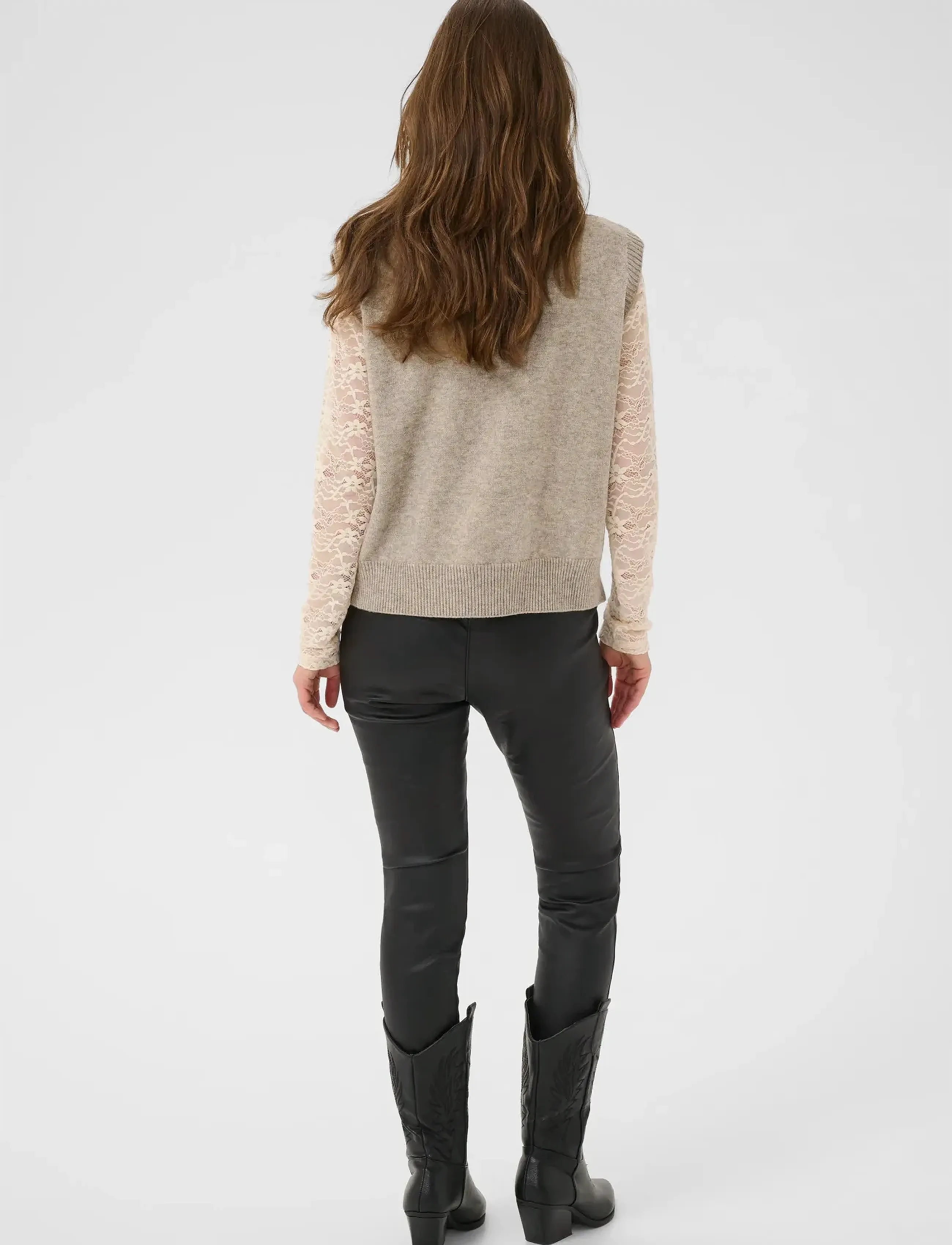 Cream - CREroka Knit Slipover - gestrickte westen - cobblestone melange - 4