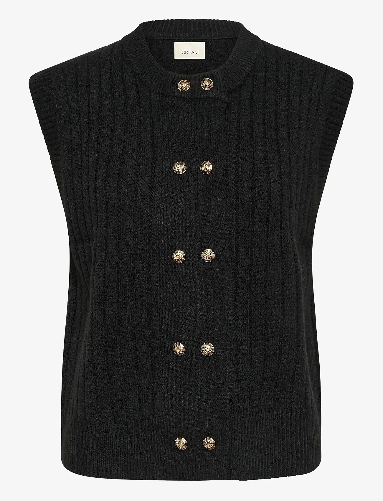 Cream - CREroka Knit Slipover - strikveste - pitch black - 1