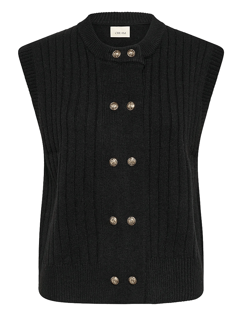 Cream - CREroka Knit Slipover - strikveste - pitch black - 1