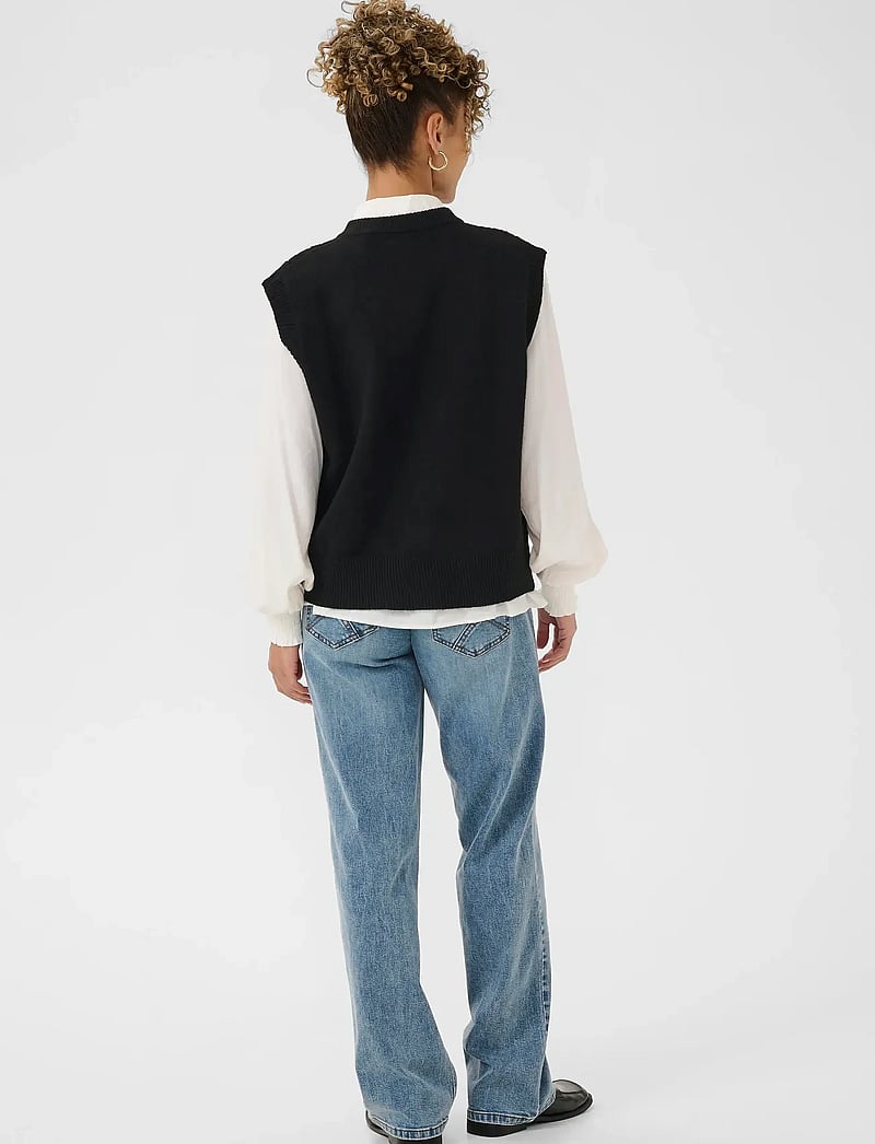 Cream - CREroka Knit Slipover - strikveste - pitch black - 4