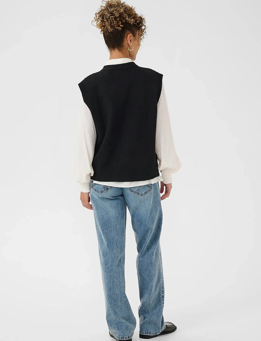 Cream - CREroka Knit Slipover - vestes tricot - pitch black - 4