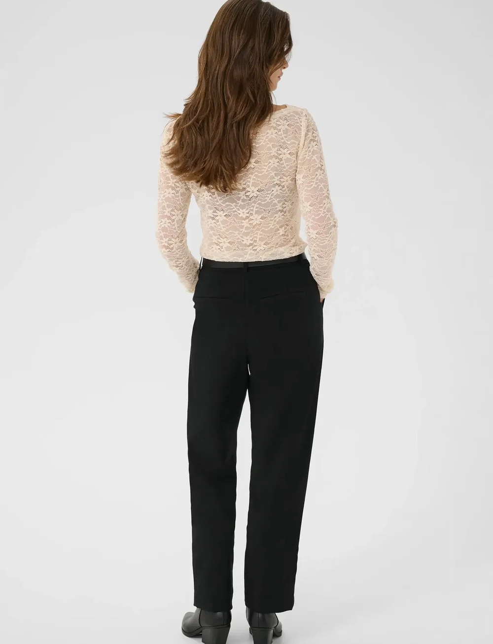 Cream - CRVeronica Ankl Pant - tiesaus kirpimo kelnės - pitch black - 4