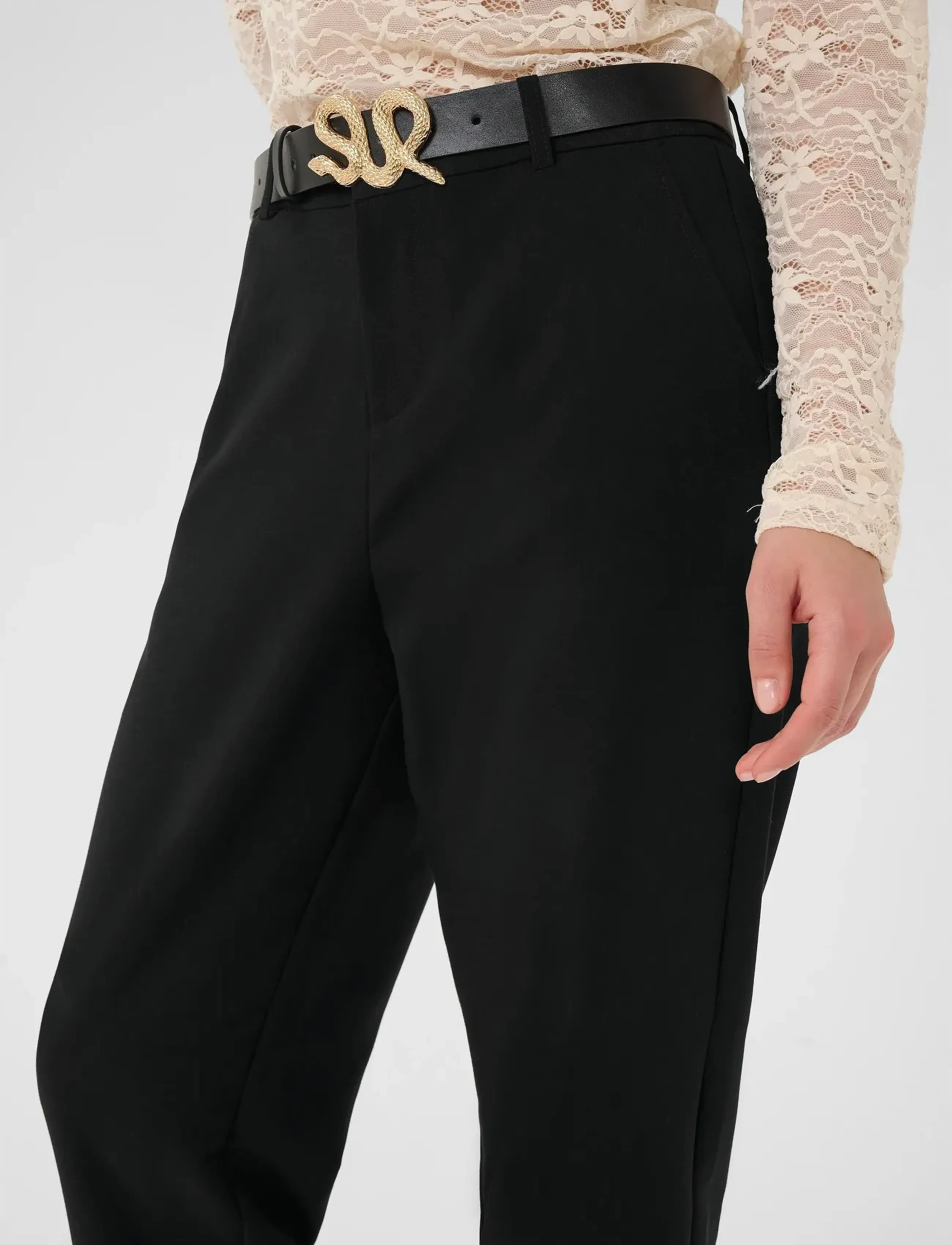 Cream - CRVeronica Ankl Pant - sirge säärega püksid - pitch black - 5