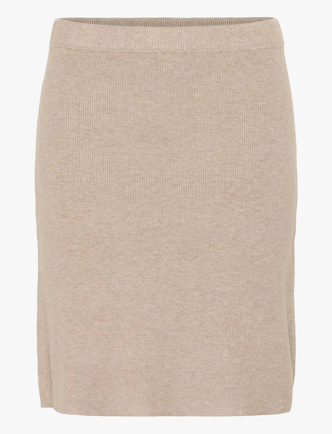 Cream - CRDela Knit Skirt - strikkede nederdele - cobblestone melange - 1