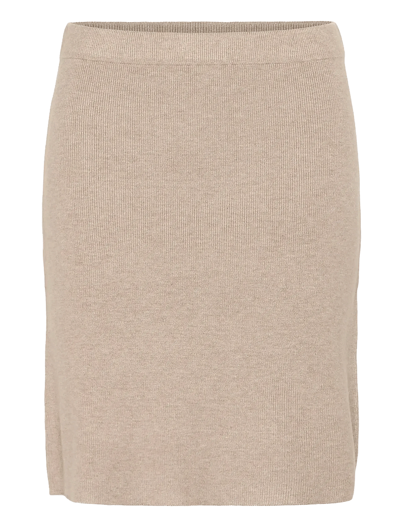 Cream - CRDela Knit Skirt - strikkede nederdele - cobblestone melange - 1