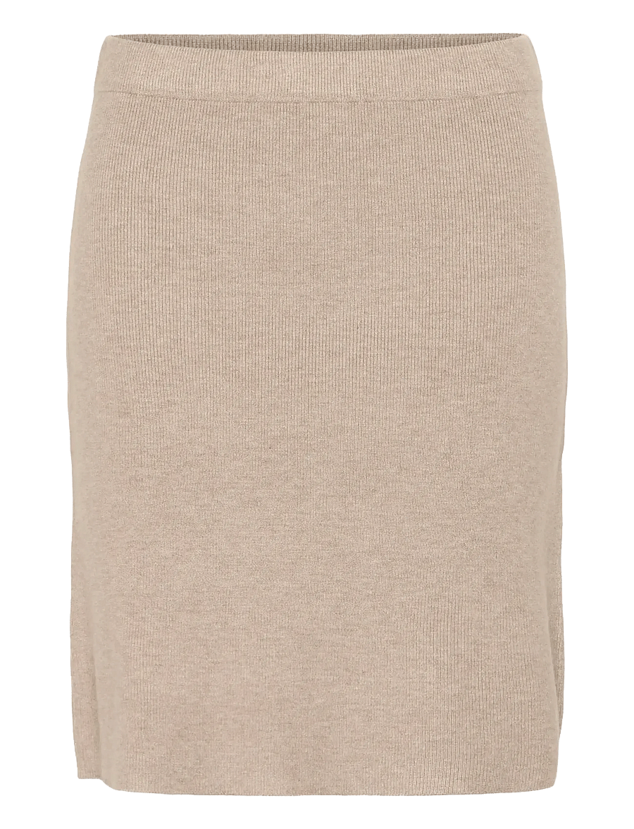 Cream - CRDela Knit Skirt - strickröcke - cobblestone melange - 1