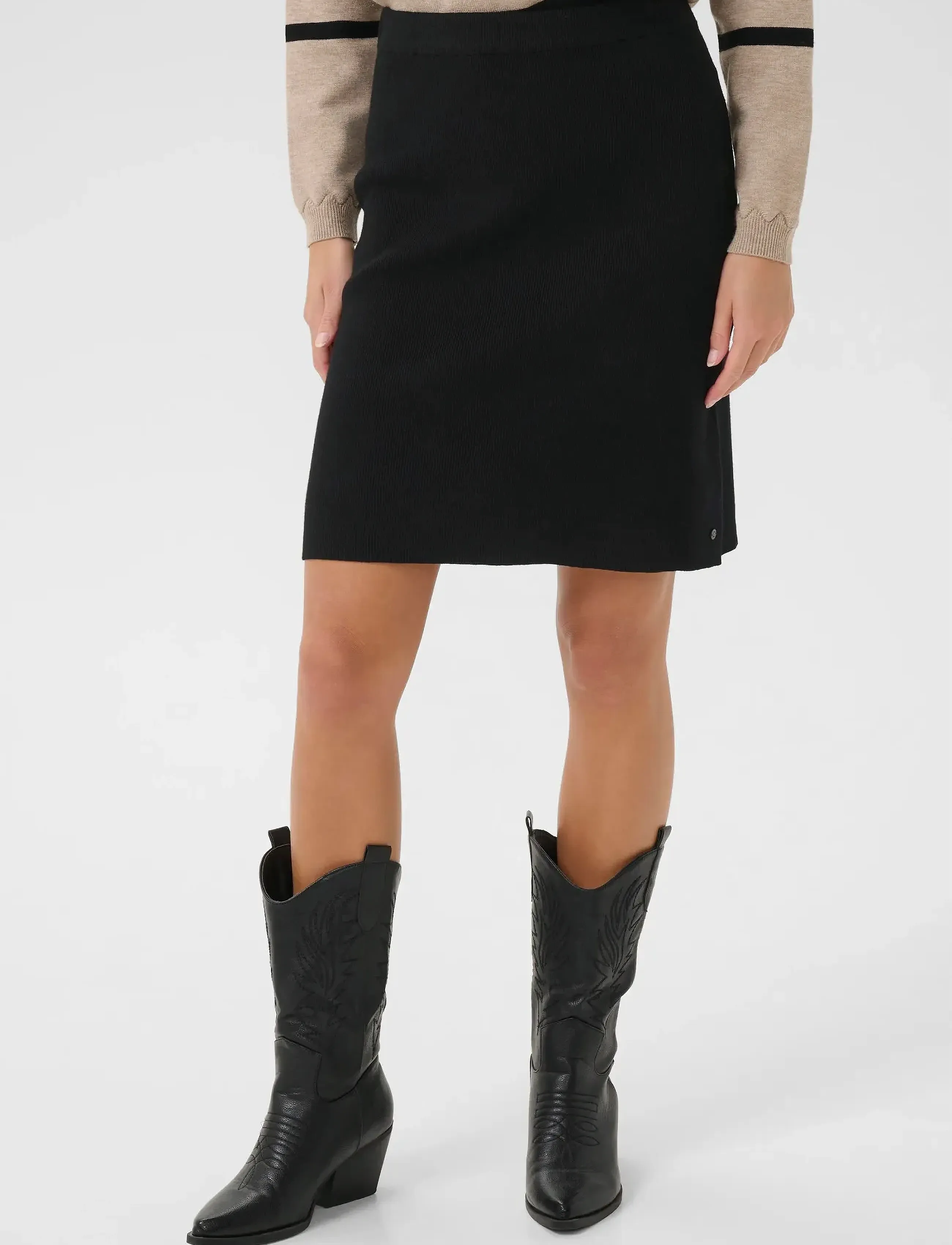 Cream Crdela Knit Skirt, Kvinder, Strikket Nederdel, Sort, Str: XXL