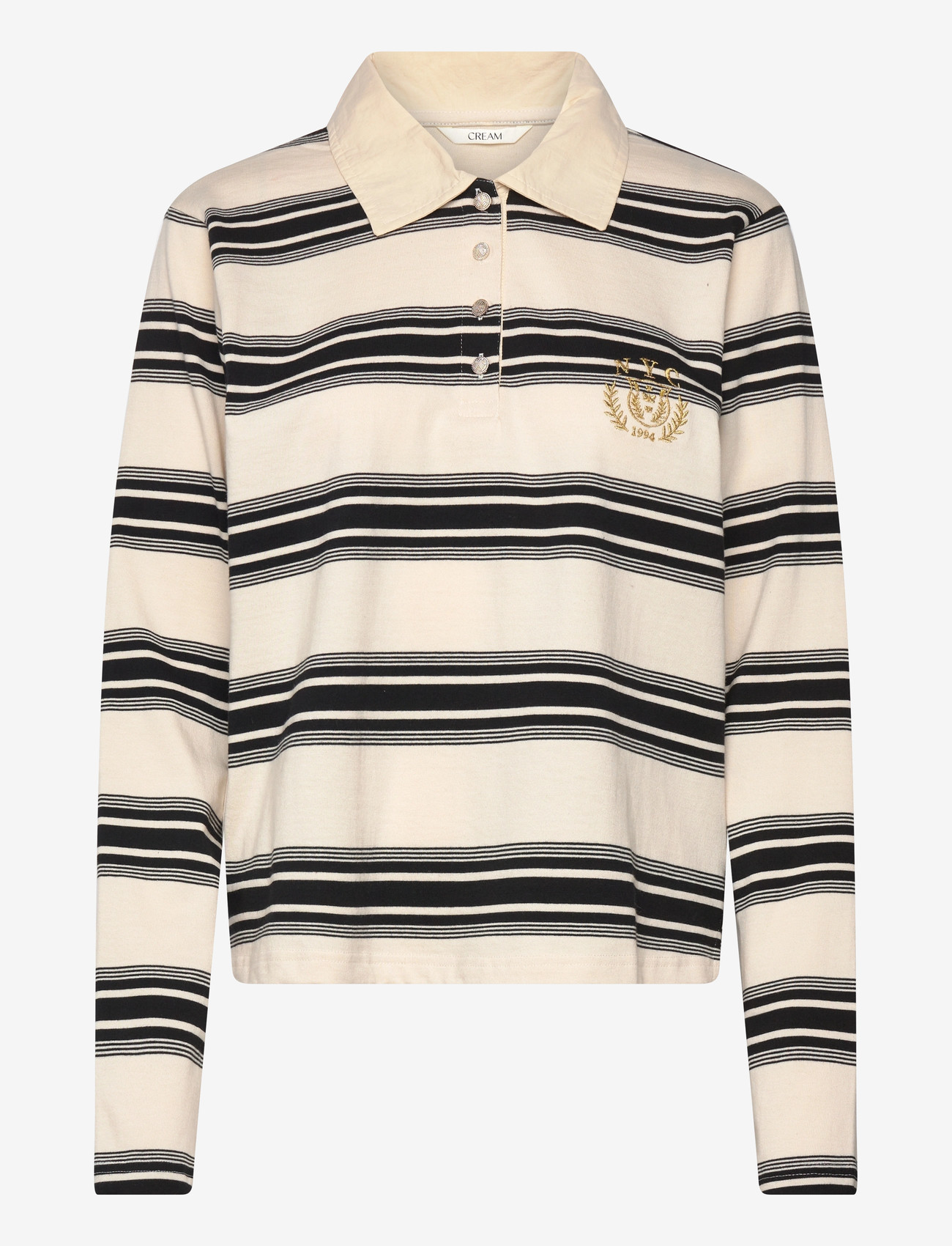 Cream - CRCarmell polo sweatshirt - poloer - birch and black stripe - 0