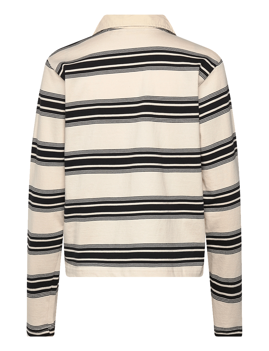 Cream - CRCarmell polo sweatshirt - poloshirts - birch and black stripe - 1