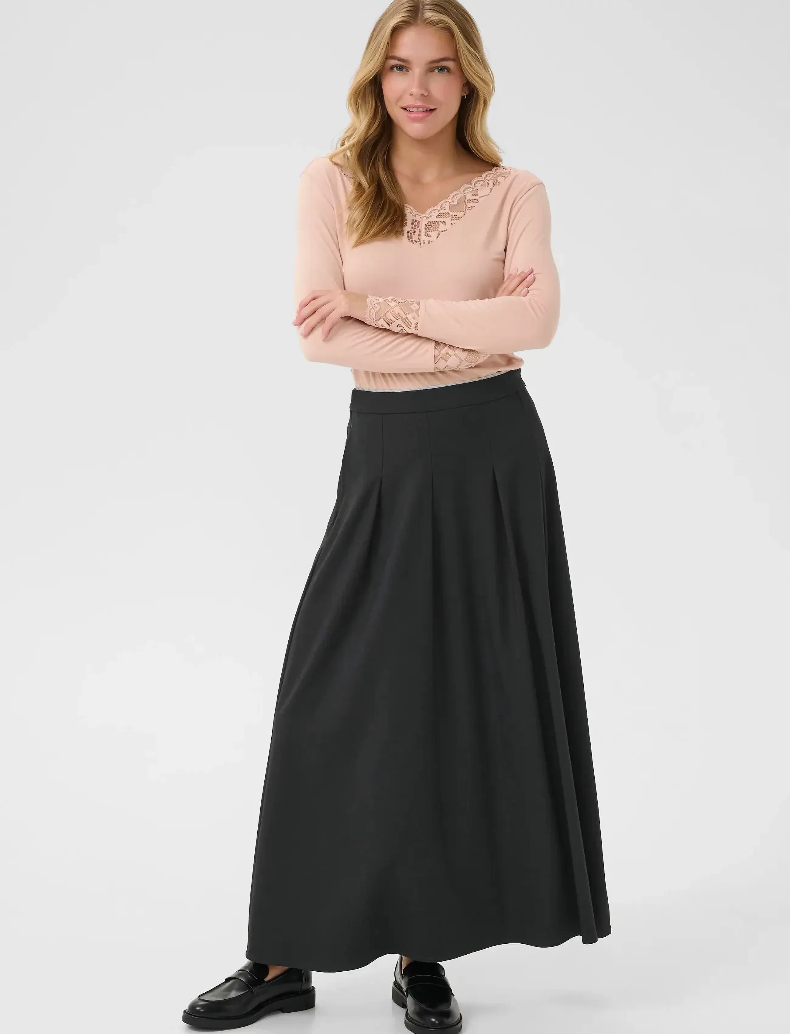 Cream - CRBabeth Skirt - maxi röcke - dark grey melange - 3