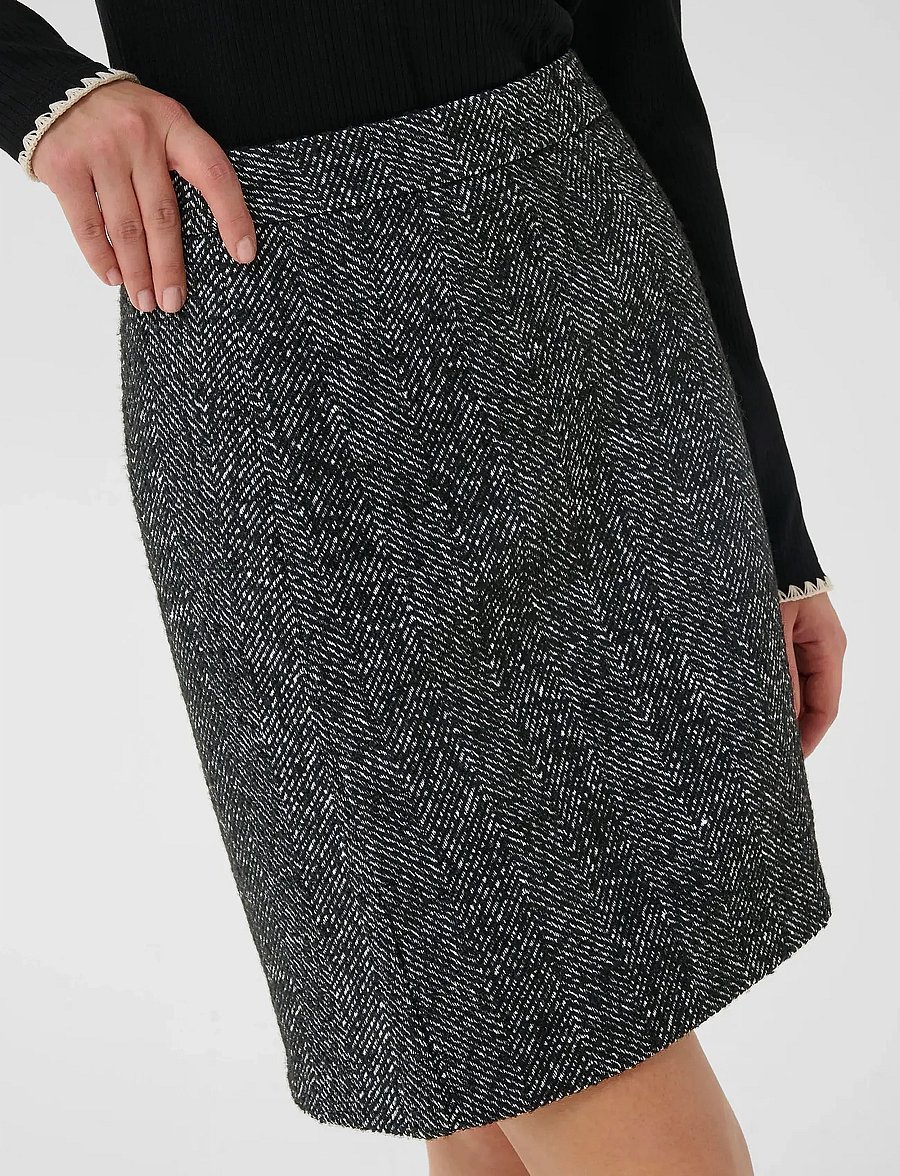Cream - CROlina Skirt - miniseelikud - black/white herringbone - 5