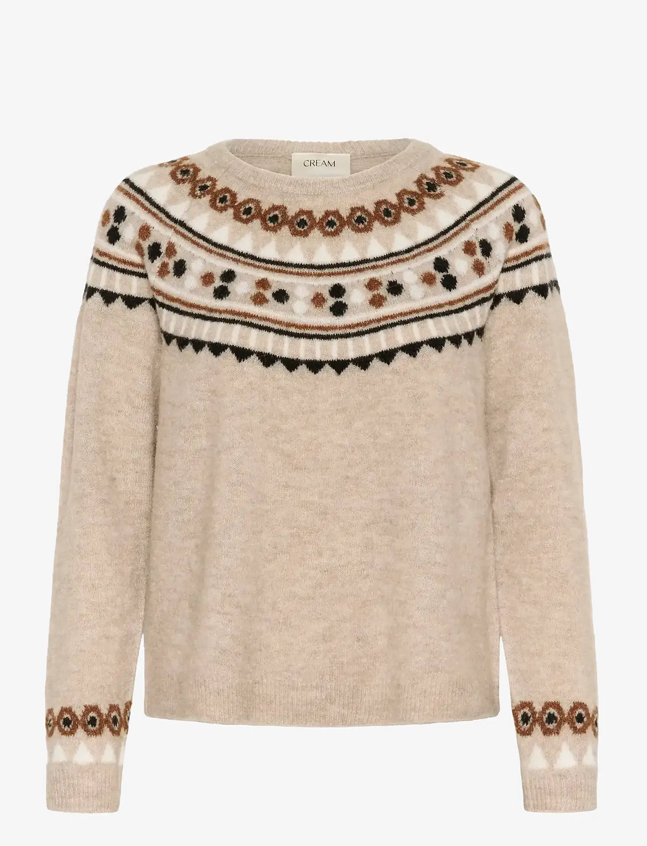 Cream - CRCherrie Pullover - efterårstøj - cobblestone melange - 0