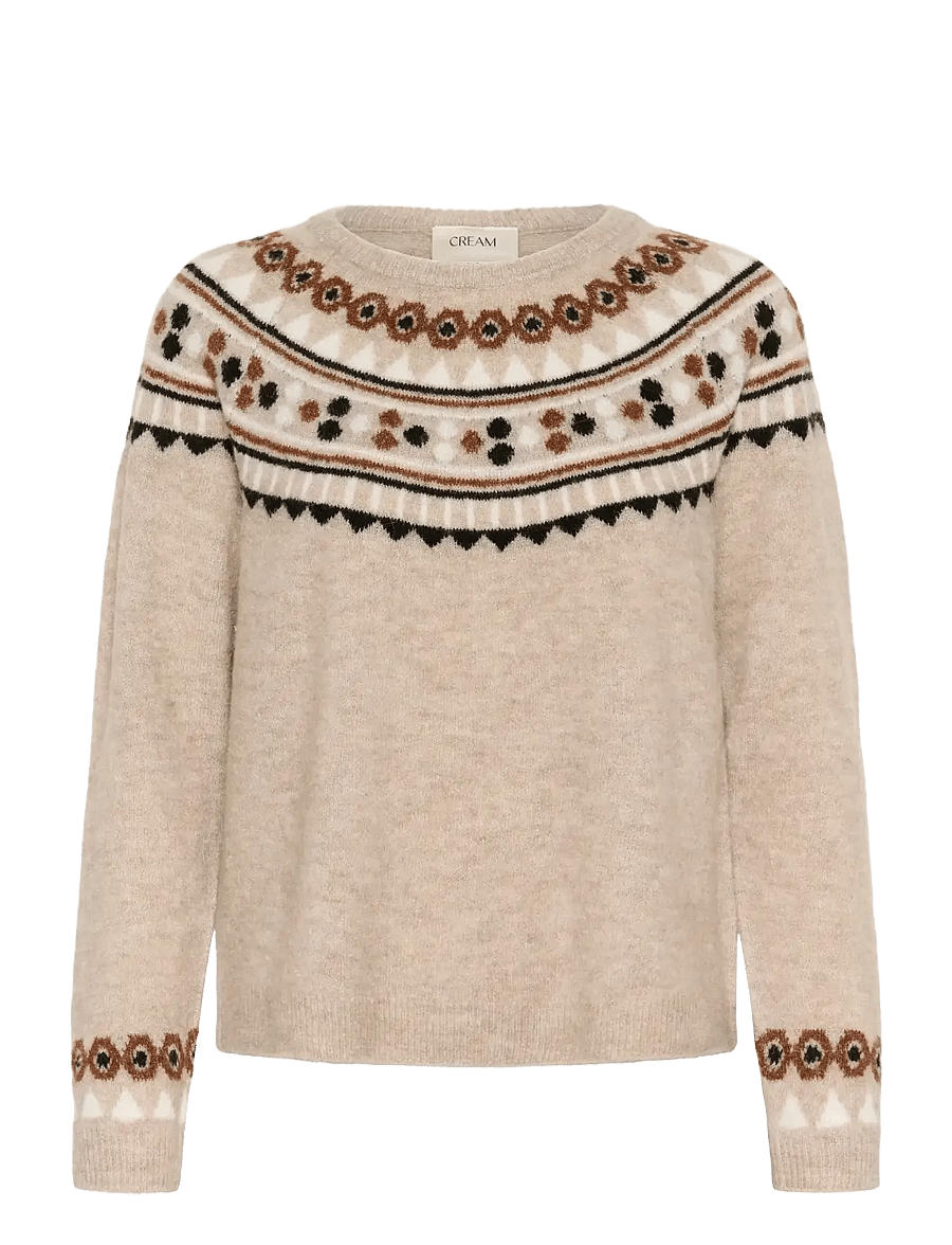 Cream - CRCherrie Pullover - kampsunid - cobblestone melange - 1