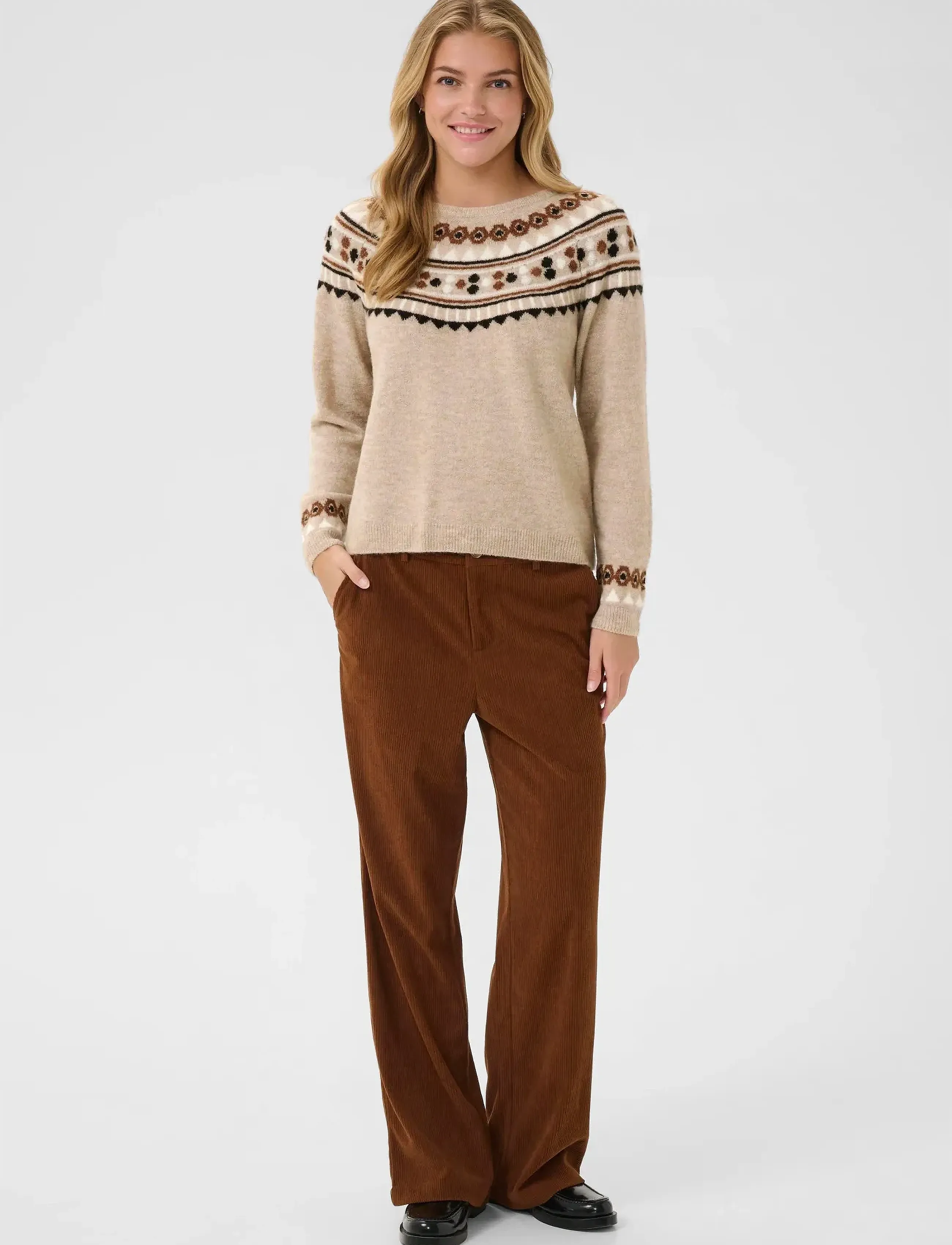 Cream - CRCherrie Pullover - tröjor - cobblestone melange - 3