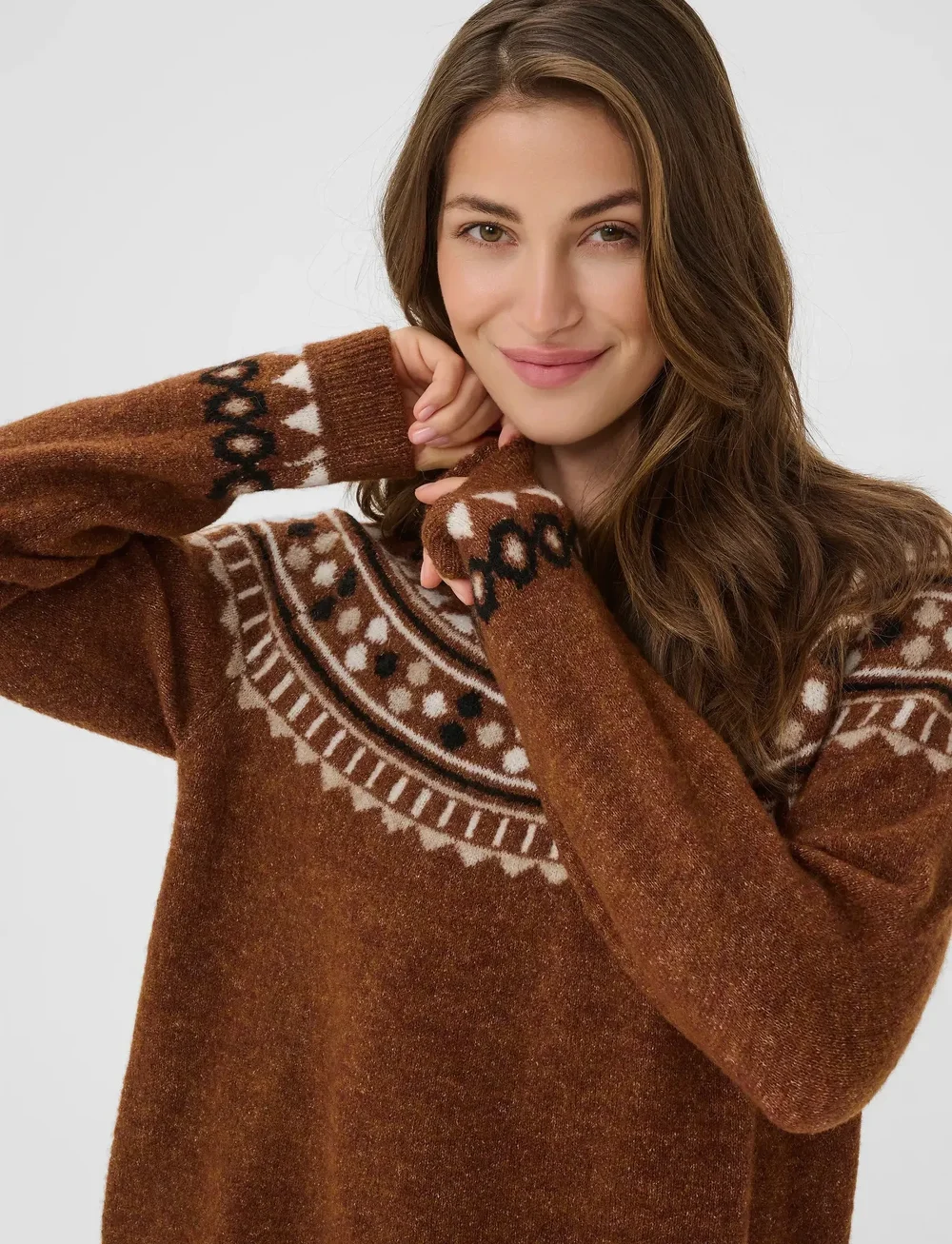 Cream - CRCherrie Pullover - pullover - sorrel horse melange - 5